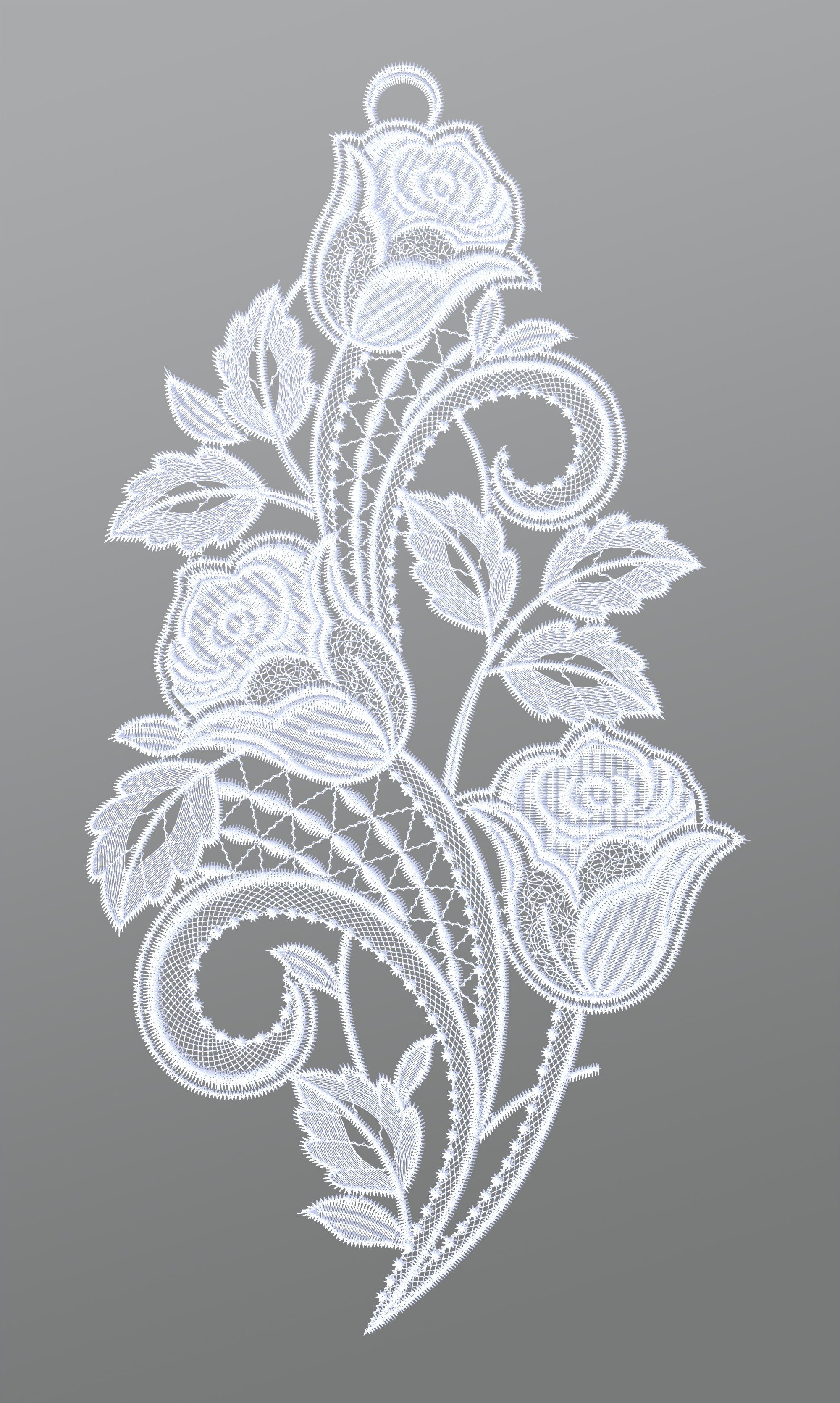 Plauener Spitze® Fensterbild Rosenranke, HxB 34x22cm günstig online kaufen