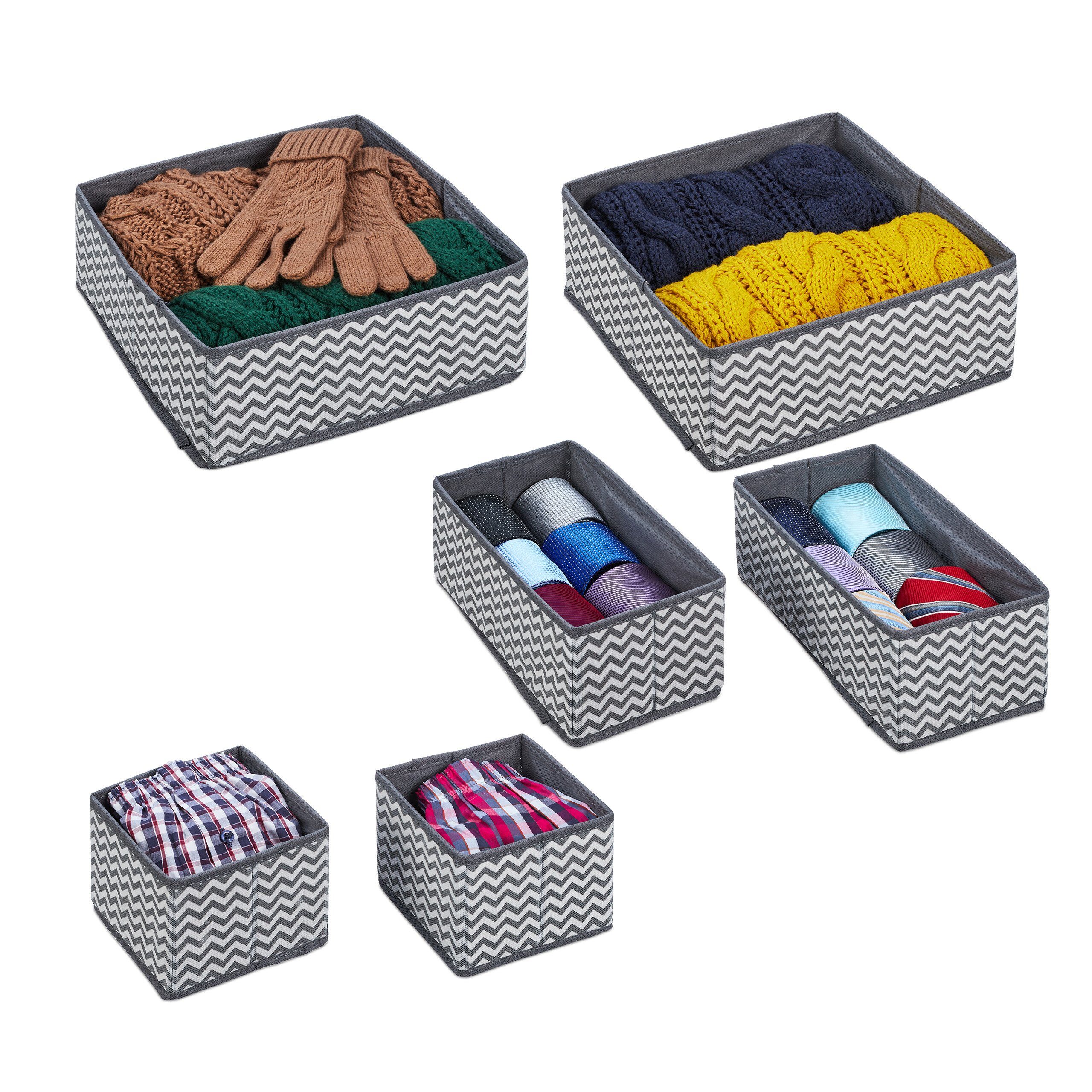 relaxdays Aufbewahrungsbox 6-tlg. Schubladen Organizer Set günstig online kaufen