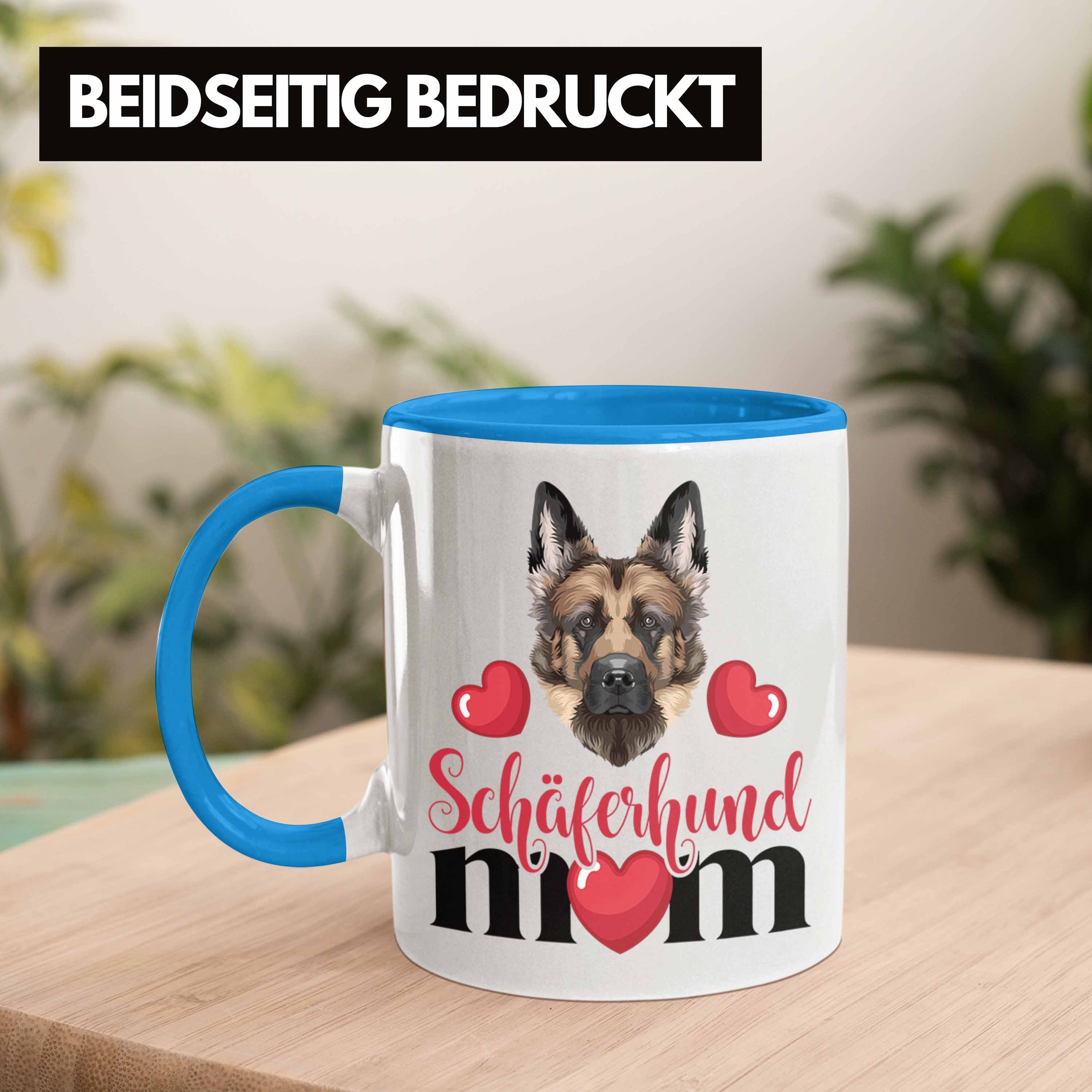 Mom Schäferhund Spruch Blau Mama Lustiger Tasse Geschenki Tasse Trendation Geschenk Besitzer