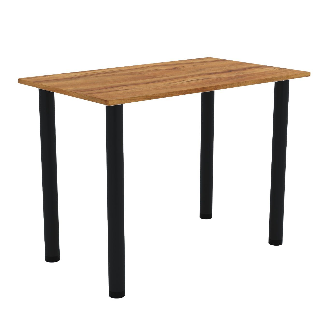 AKKE Esstisch, Esszimmertisch Marino Bürotisch mit schwarzen PVC Küchentisch Beinen Nussbaum 2mm