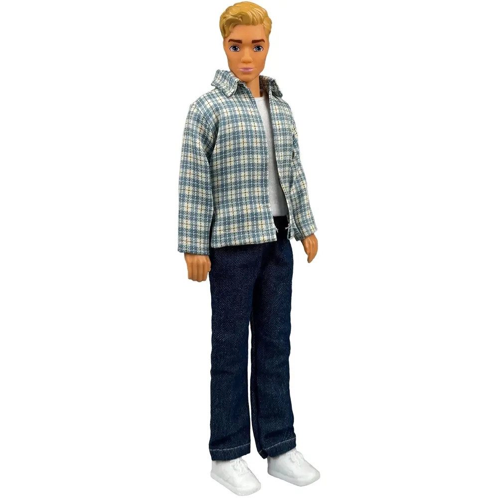 Heless Puppenkleidung Time2Shine Kariertes Hemd mt Jeans für Modepuppen der Größe 29 cm