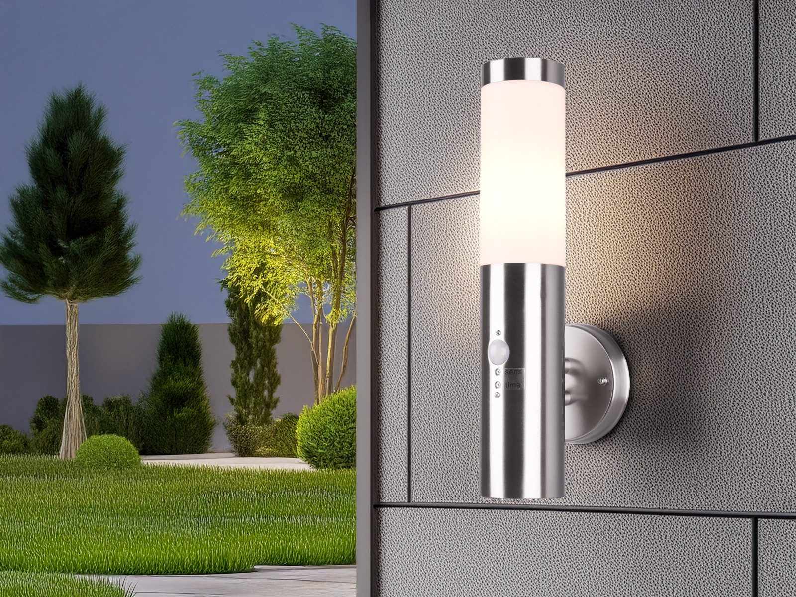 meineWunschleuchte Außen-Wandleuchte, Bewegungsmelder, ohne Leuchtmittel, T günstig online kaufen
