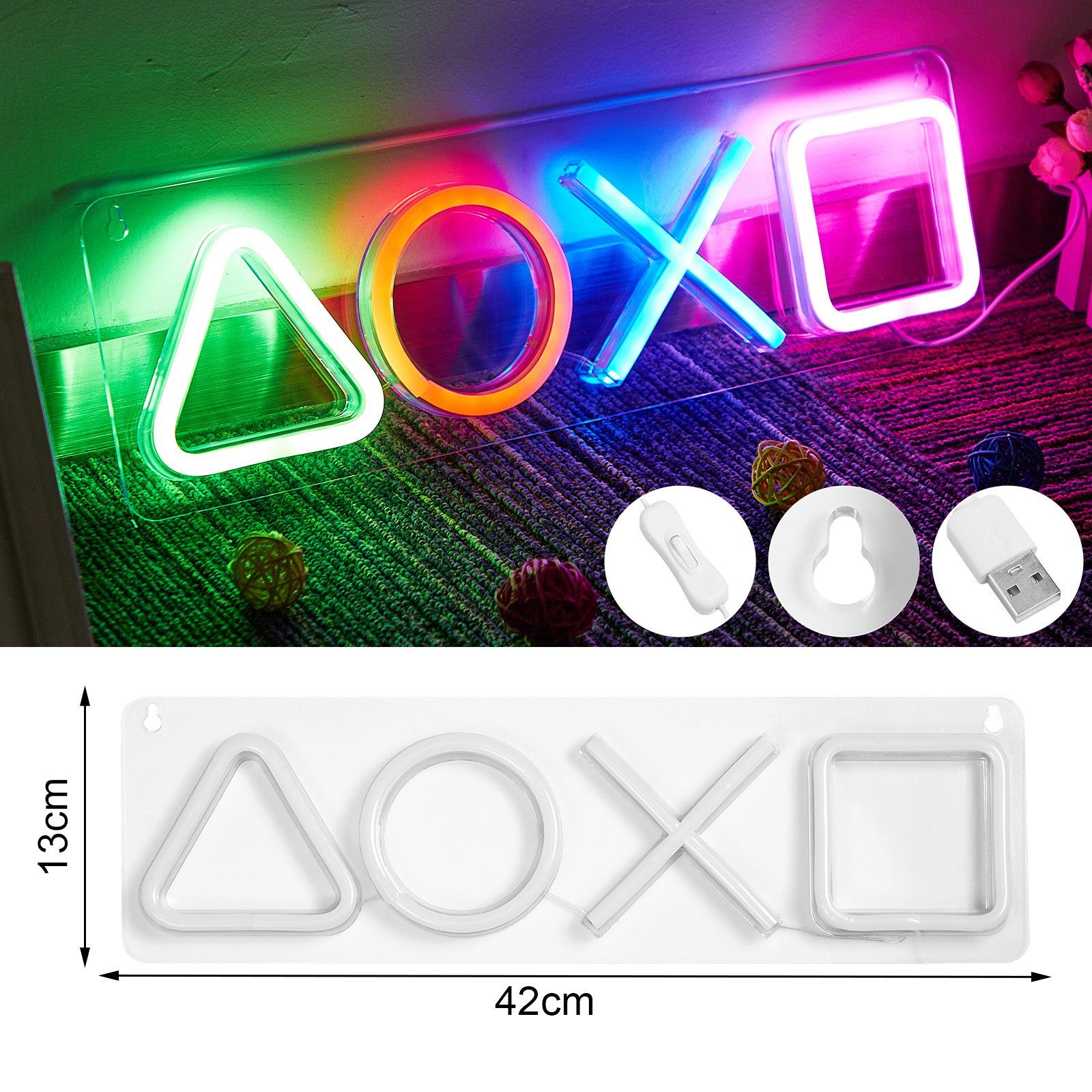 Sunicol Nachtlicht LED Neon Schild Licht Nachtlicht Leuchtreklame Sign Wandleuchte,USB
