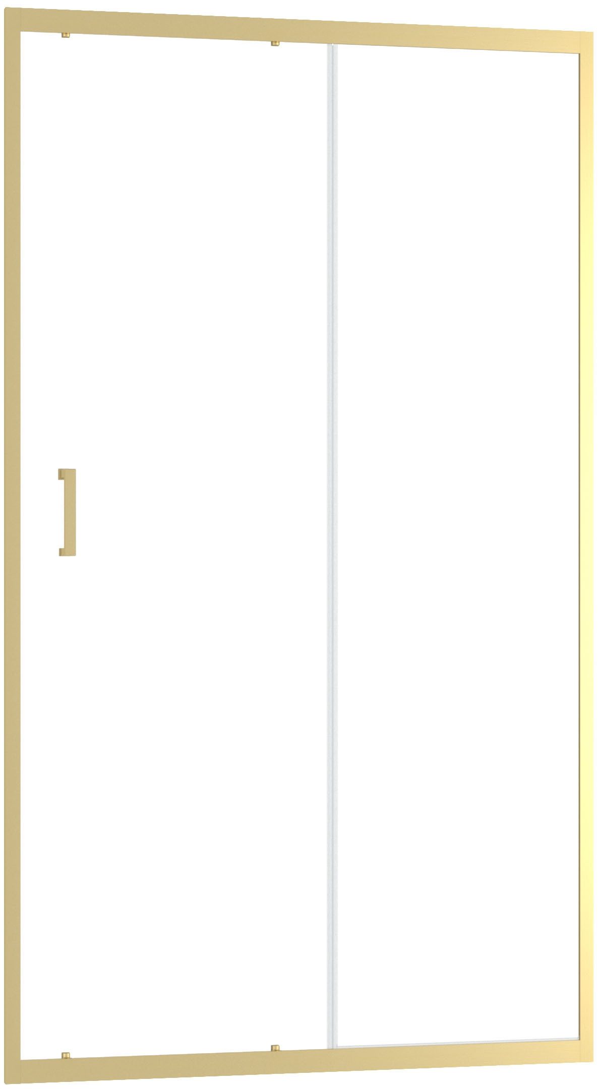 Marwell Walk-in-Dusche Golden Stage, Einscheibensicherheitsglas, Schiebetür mit Öffnungsbreite 49 cm, goldene Aluminiumprofile