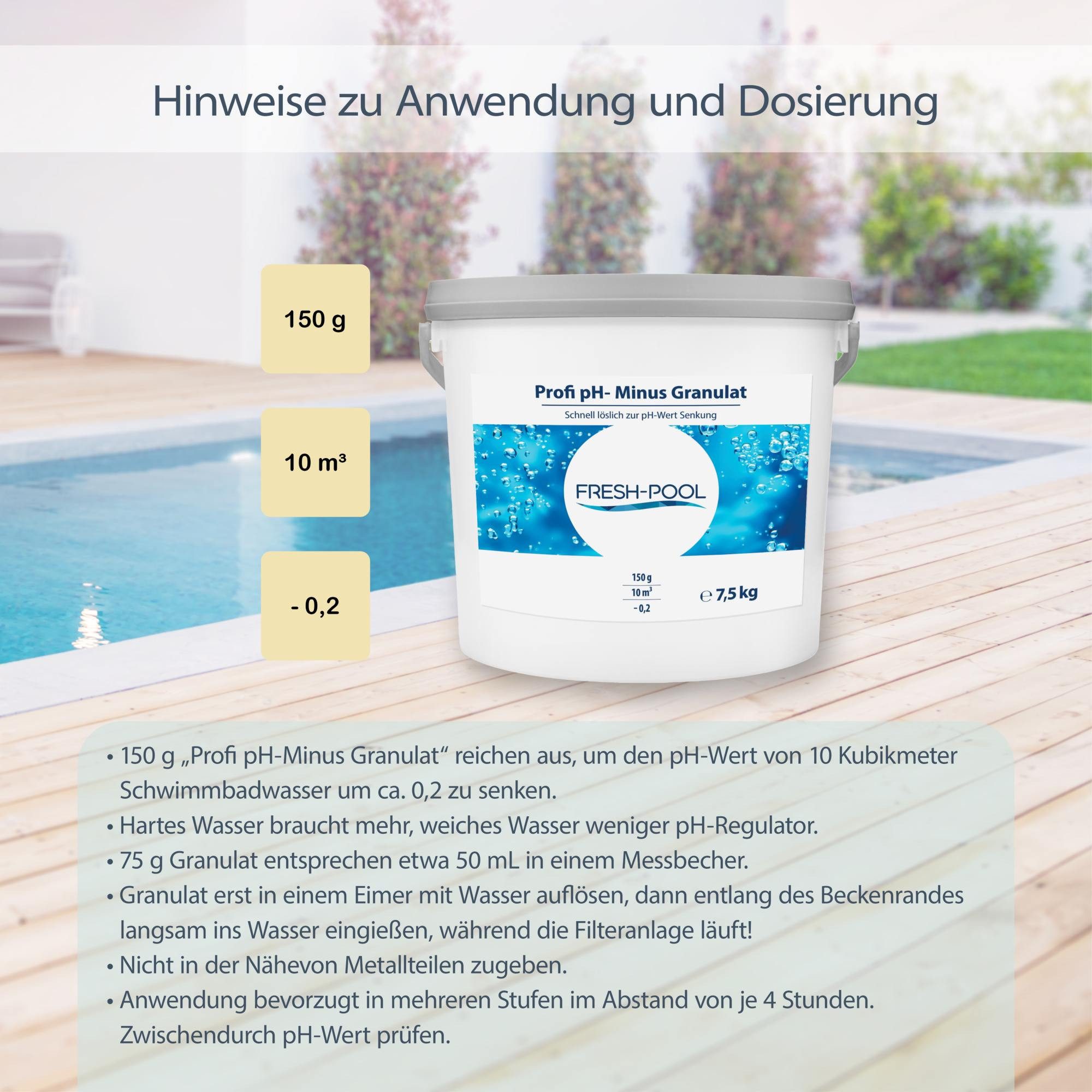 Fresh-Pool Poolpflege Profi pH- Minus Granulat 7,5 kg – Bild 4 von 5