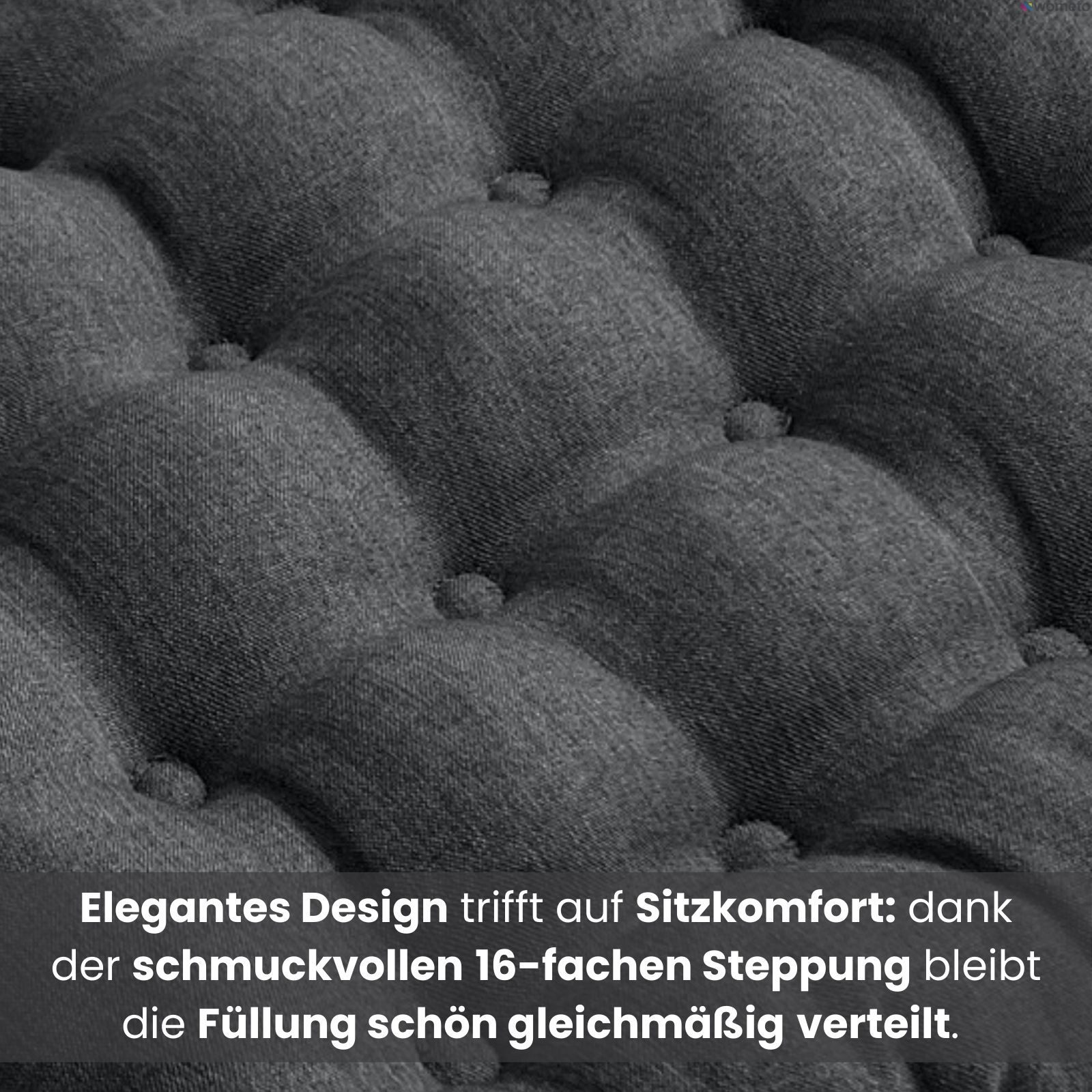 wometo Stuhlkissen Prime 40x40, OEKO-TEX®, Sitzkissen mit Steppung & Bändern – Bild 5 von 5
