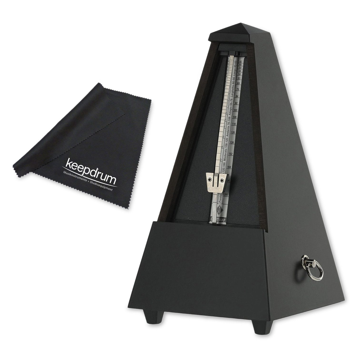 Wittner Metronom Wittner Metronom 806M mechanisch aus Holz matt-schwarz mit Tuch, Mechanisch