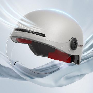 CoolBlauza Fahrradhelm Motorradhelm mit Sonnenblende, universal für Männer und Frauen (1-tlg., Leichter und atmungsaktiver Halbschalenhelm), Geeignet für Straßenroller und Mopeds