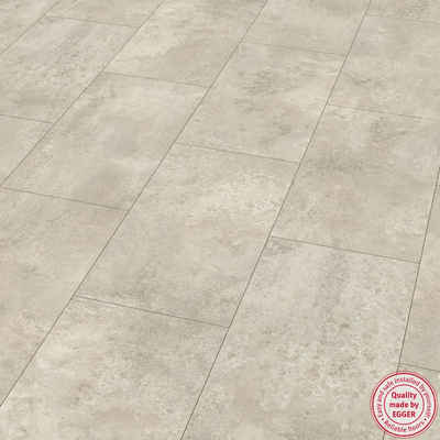 EGGER Laminat »EHL002 Ceramic kreide«, Laminatboden in Steinoptik, Bodenbelag: universell einsetzbar, 8mm, 2,535m² - Fußboden mit Klicksystem - hellgrau
