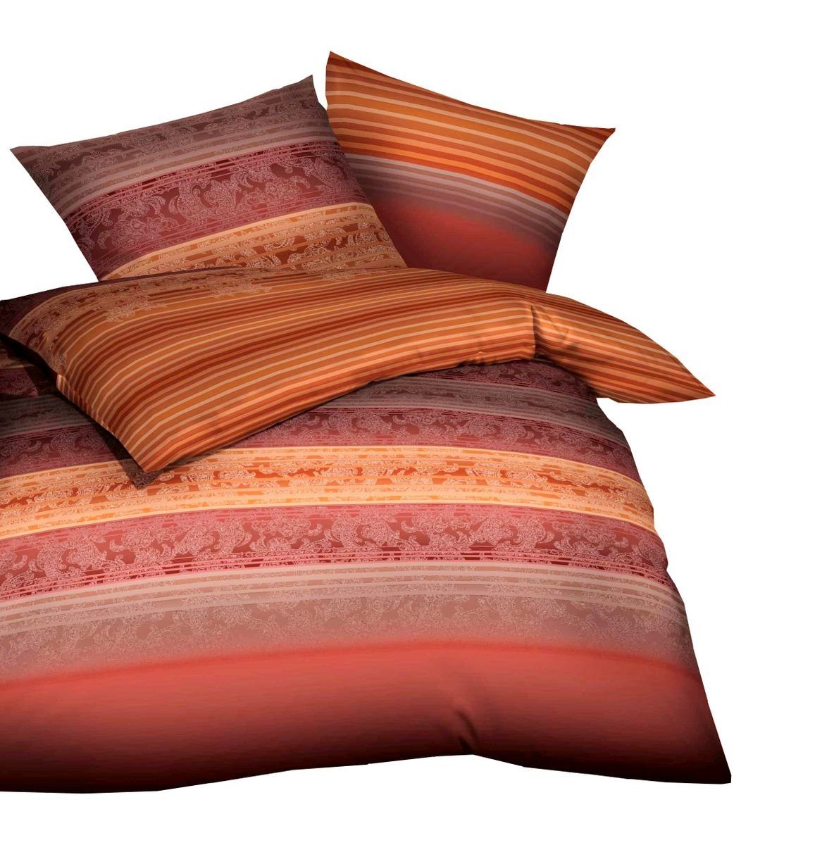 Kaeppel Bettwäsche versch. Größen Terra Rot Farbverlauf, Biber, 2 teilig, w günstig online kaufen