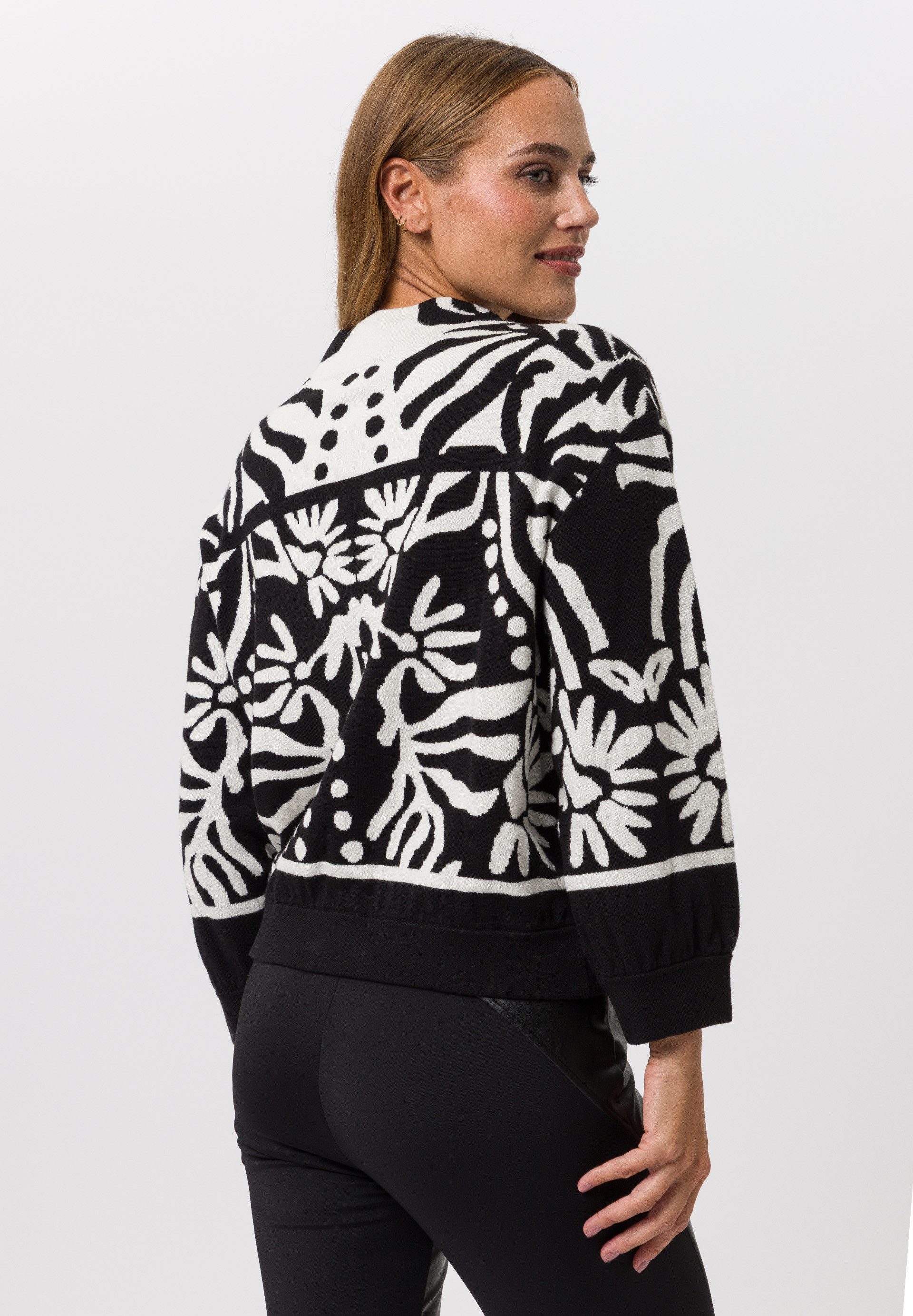 TUZZI Strickpullover in kontraststarkem Design