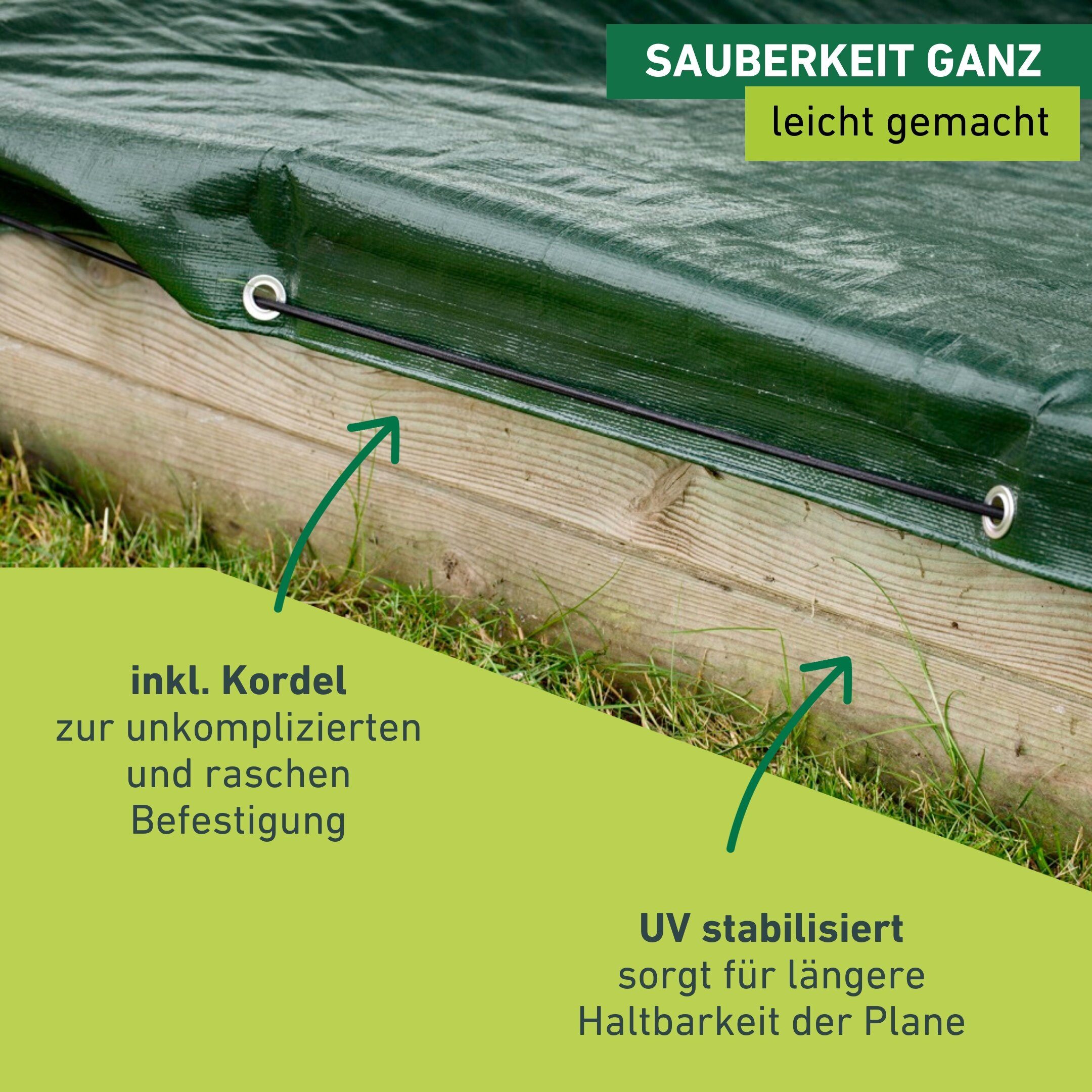 Windhager Sandkasten-Abdeckplane inkl. Kordel, für saubere und trockene Sandkästen (1-St), Schutzplane UV-stabilisiert, erhältlich in unterschiedlichen Größen