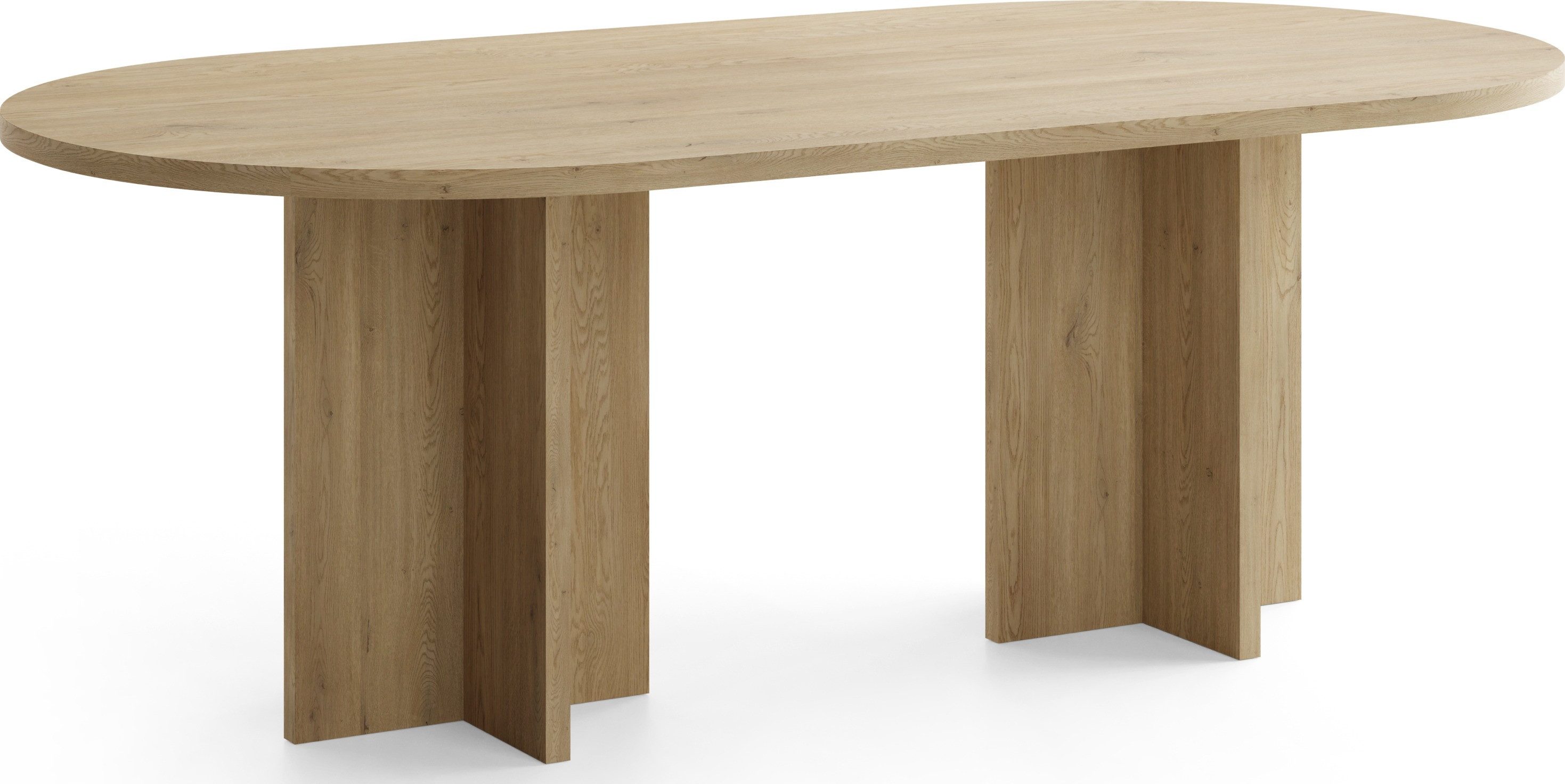 WFL GROUP Esstisch Aster Ovaler Esszimmertisch, Küchentisch in Holzoptik (MADE IN EU, 204 x 90 cm, 75 cm Höh, für 8 Personen), Modernes Minimalistisches Design