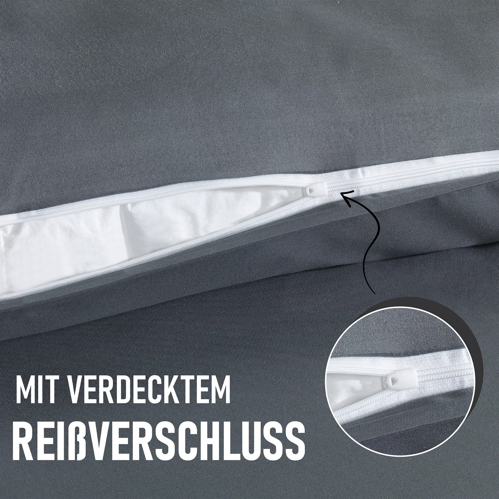 Kuscheli Partnerbettwäsche 2x 135x200 + 2x 80x80 cm atmungsaktiver Bettbezug, Partner Bettwäsche, Mikrofaser, 4 teilig, Für Allergiker geeignet, pflegeleicht, a – Bild 4 von 5