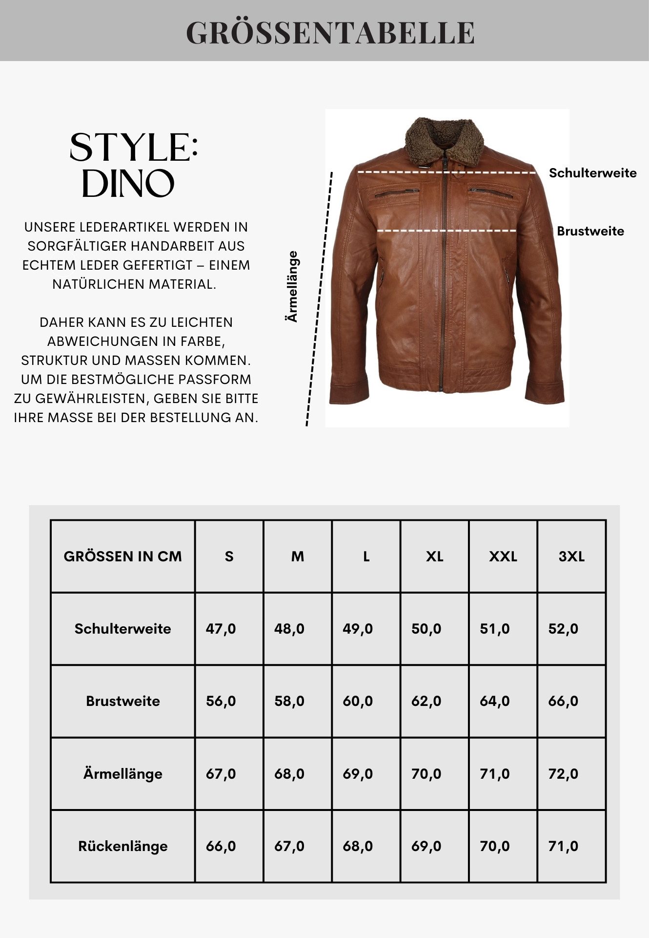 RICANO Lederjacke Dino Lederjacke mit Fellkragen und Brusttaschen