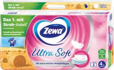 ZEWA Toilettenpapier Zewa Ultra Soft Toilettenpapier mit Strohanteil 3x 16 Rollen (1-St)