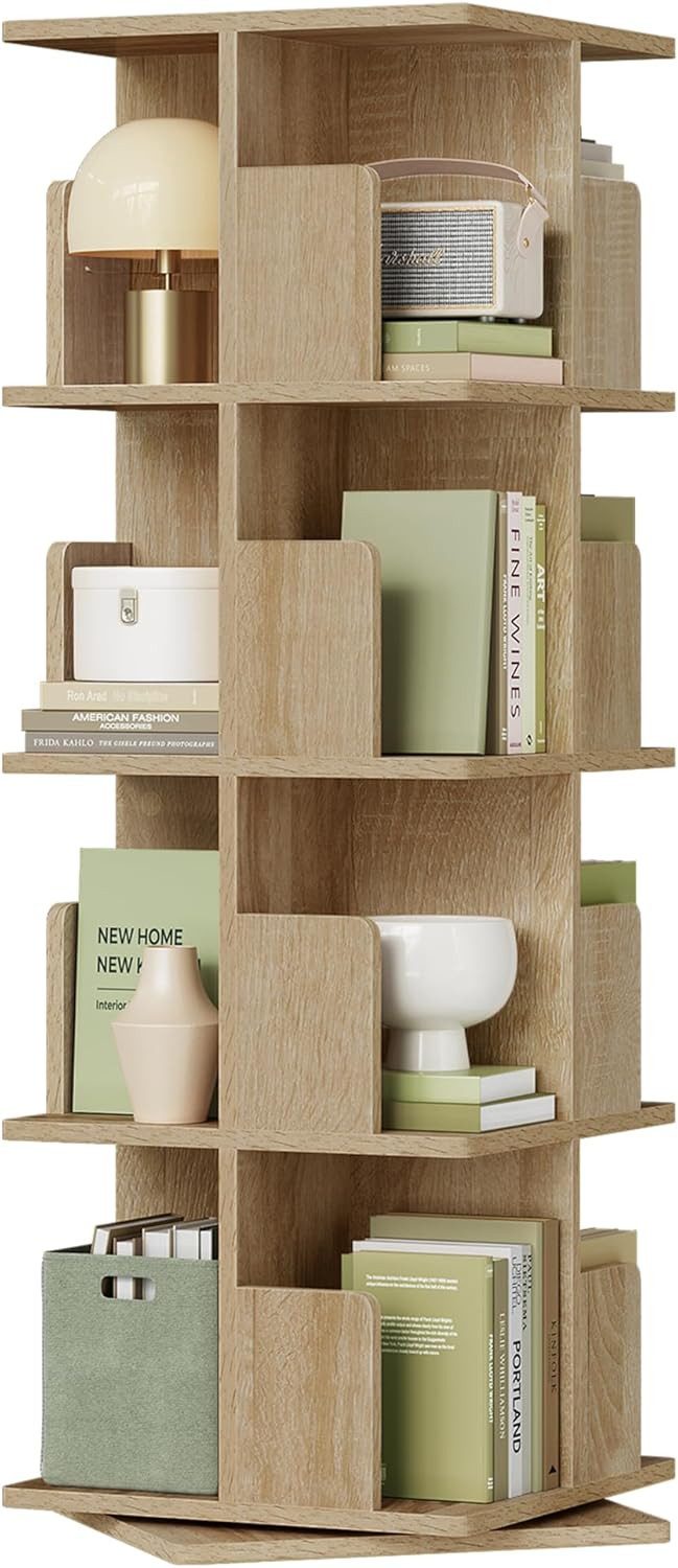 EUGAD Bücherregal, 1-tlg., drehbar, 4 Ebenen günstig online kaufen
