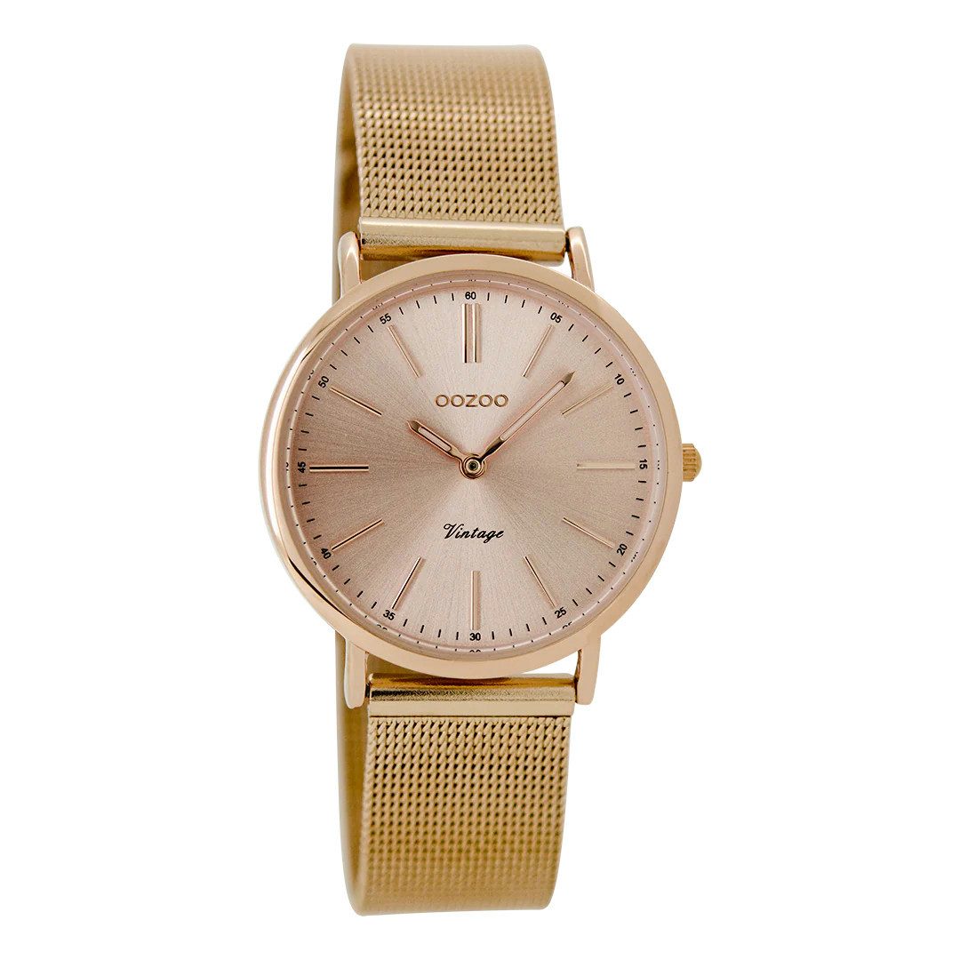 Quarzuhr Vintage Damenuhr C8829 IP-Rose Milanaiseband 32 mm C8829