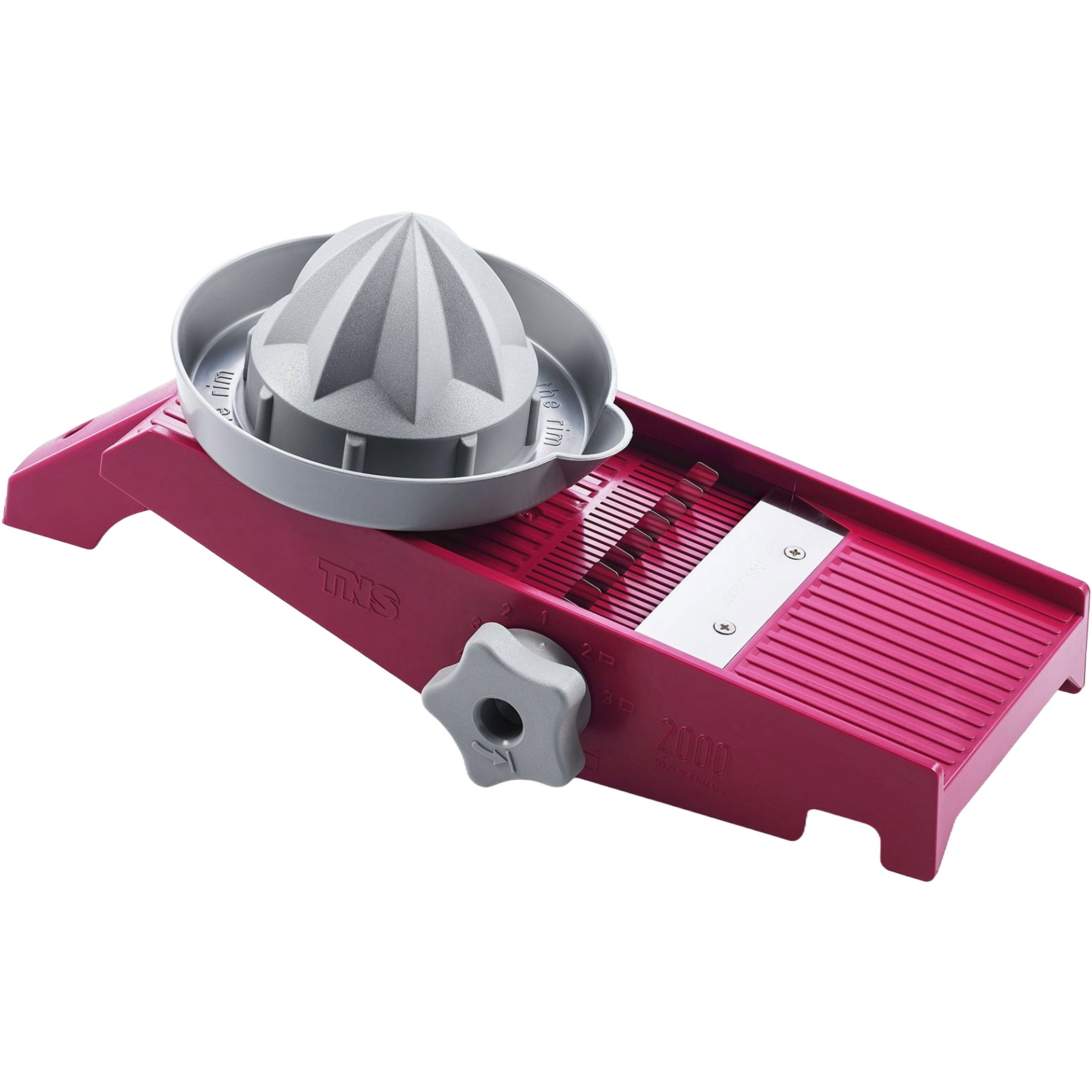 TNS 2000 Gemüsehobel Bordeaux-Grau Gemüsehobel KOMPLETT-SET (Ersatzmesser+Messerschutz)