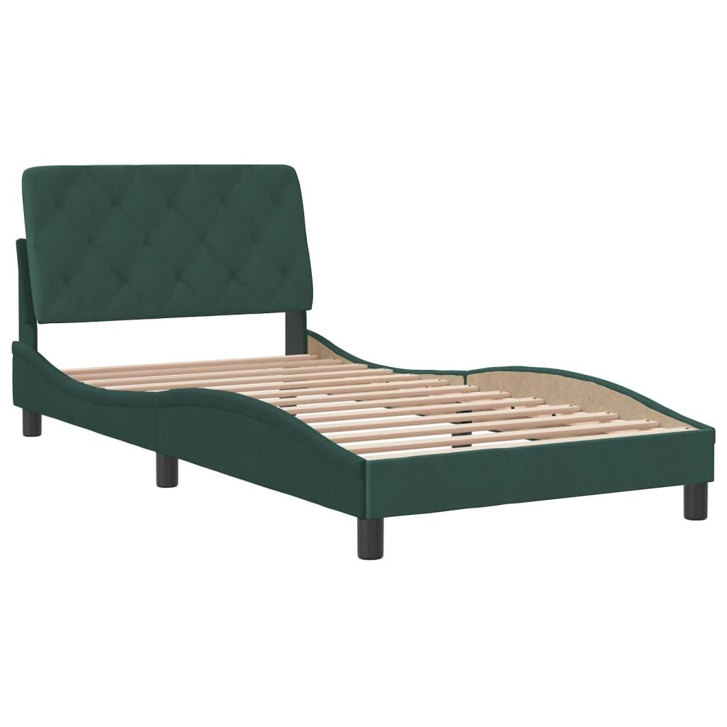 vidaXL Bett Bettgestell ohne Matratze Dunkelgrün günstig online kaufen