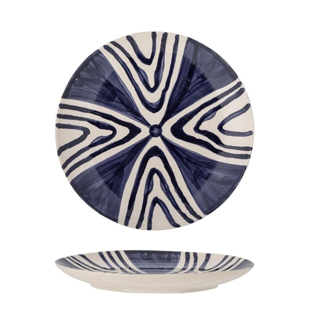 Bloomingville Teller Shama, Blau Steingut 20,5cm Speiseteller mit einzigartigem Design
