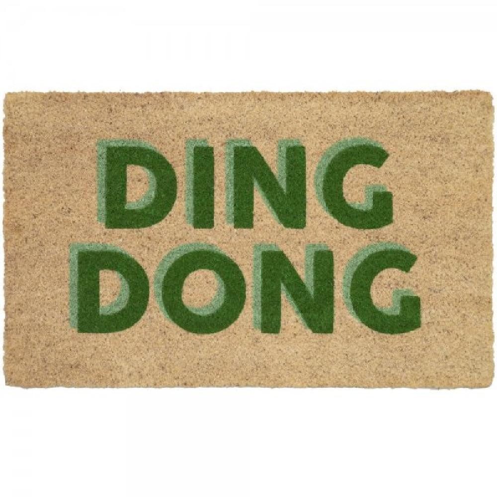Giftcompany Fußmatte Fußmatte aus Kokosfasern Ding Dong Natur (75x45cm)
