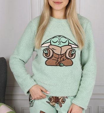 Sarcia.eu Schlafanzug Star Wars Baby Yoda Damen Schlafanzug aus warmem Sherpa XXS
