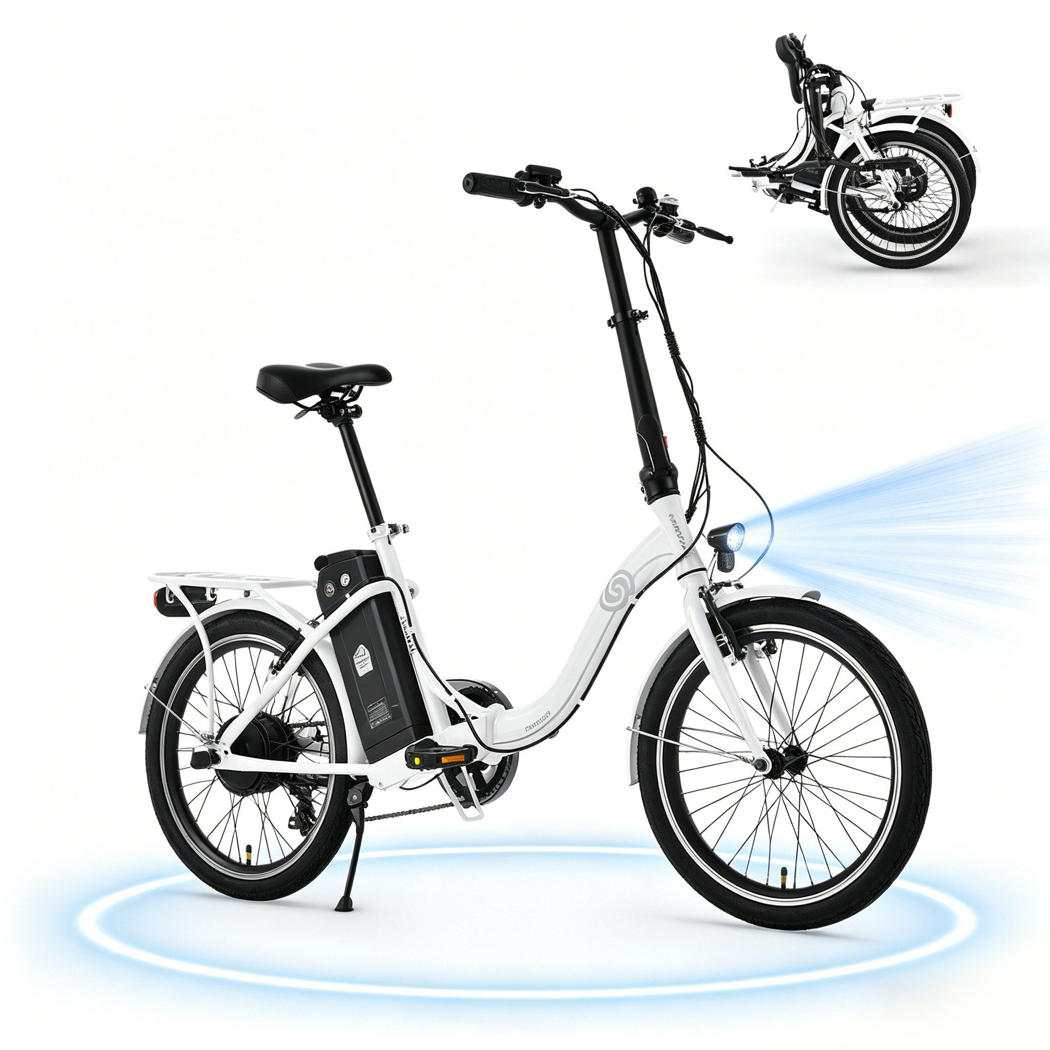 VECOCRAFT E-Bike Faltrad Faltrad 36V 13Ah 20’’ NEMESIS Klapprad Elektrofahrrad max. 80km, 6 Gang, Heckmotor, 468 Wh, Klappfahrrad E-Citybike Pedelec für Damen u. Herren