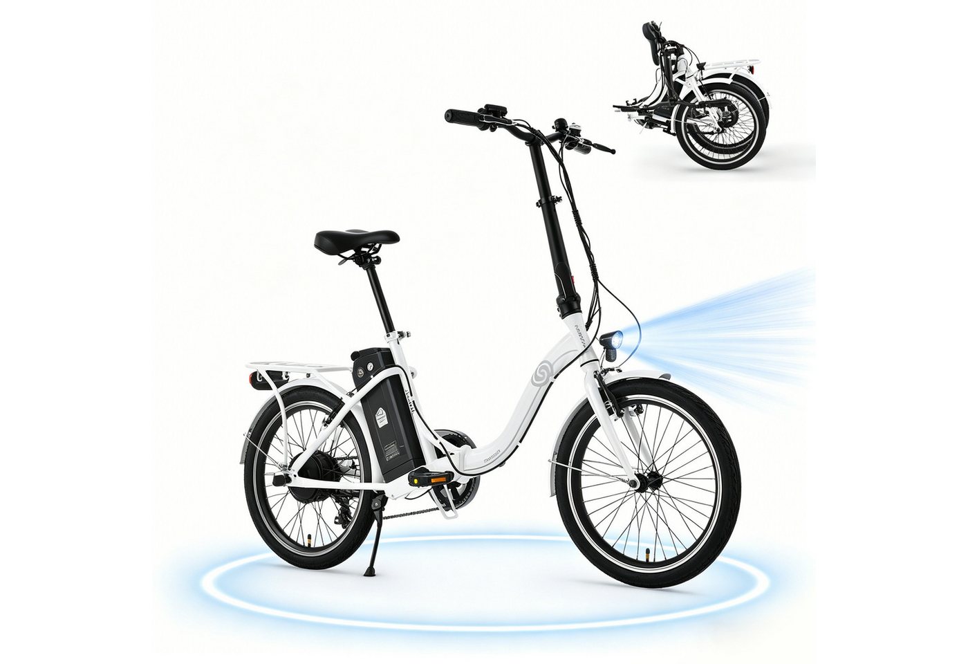 VECOCRAFT E-Bike Faltrad 468Wh 36V 13Ah 20’’ NEMESIS Klapprad Elektrofahrrad max. 80km, 6 Gang, Heckmotor, 468 Wh, Klappfahrrad E-Citybike Pedelec für Damen u. Herren