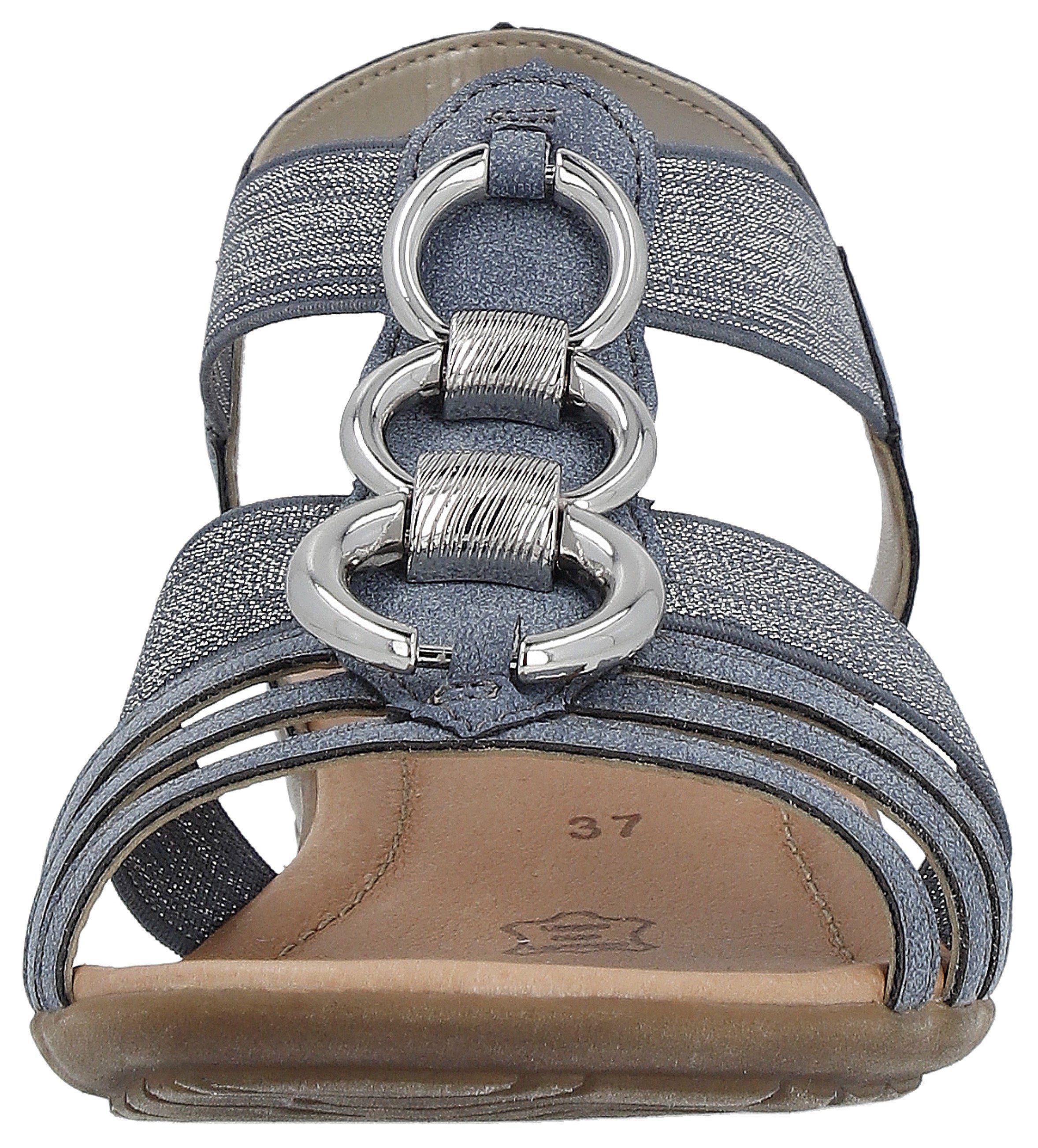 Remonte Riemchensandale, Keilabsatz, Sommerschuh, Sandalette mit Gummizügen