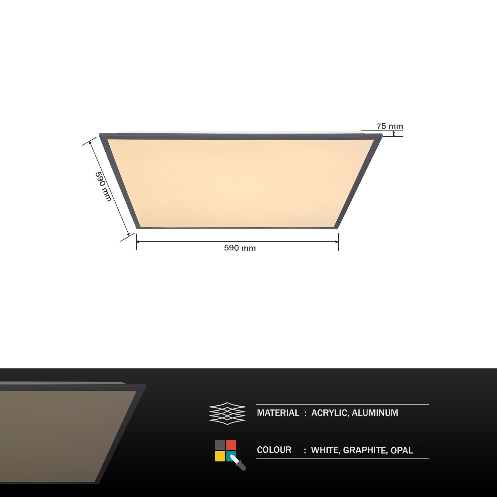 Globo LED für Deckenleuchte Deckenleuchte Eckig Decke Deckenleuchte GLOBO Bürolampe Flur