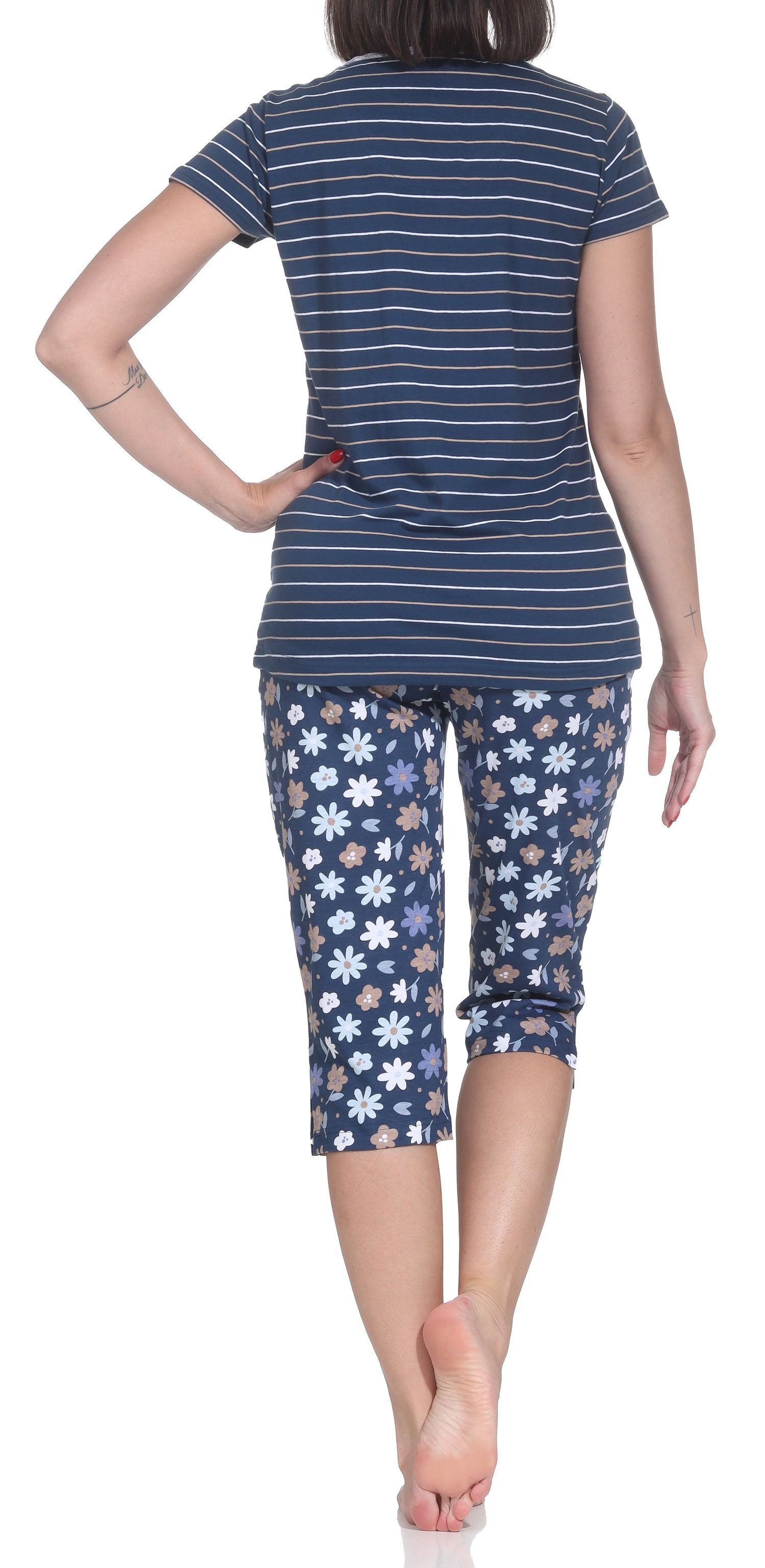 Normann Pyjama Normann Damen Capri kurzarm Schlafanzug –auch in Übergrößen verfügbar – Bild 5 von 5