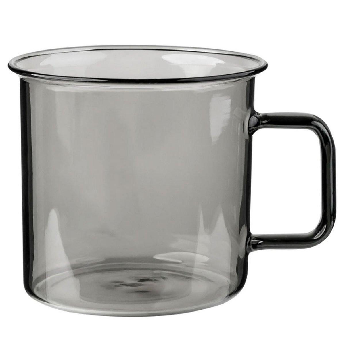 Muurla Tasse Teeglas Tasse Grau aus hitzebeständigem Glas (350ml)