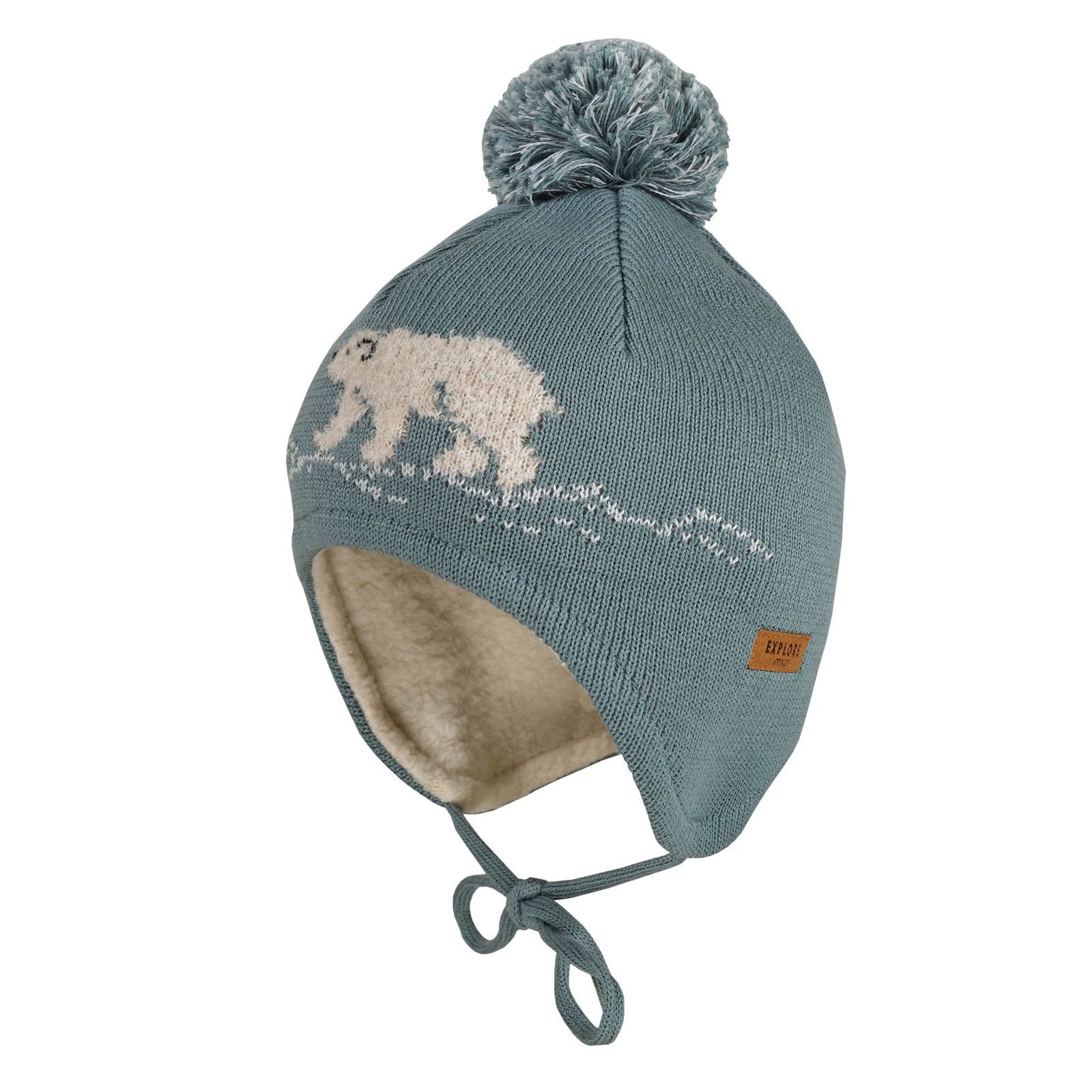 Sterntaler Cappellino Maglia Bambina Orso Polare - Naturale, Taglia 55, Imbottito In Cotone