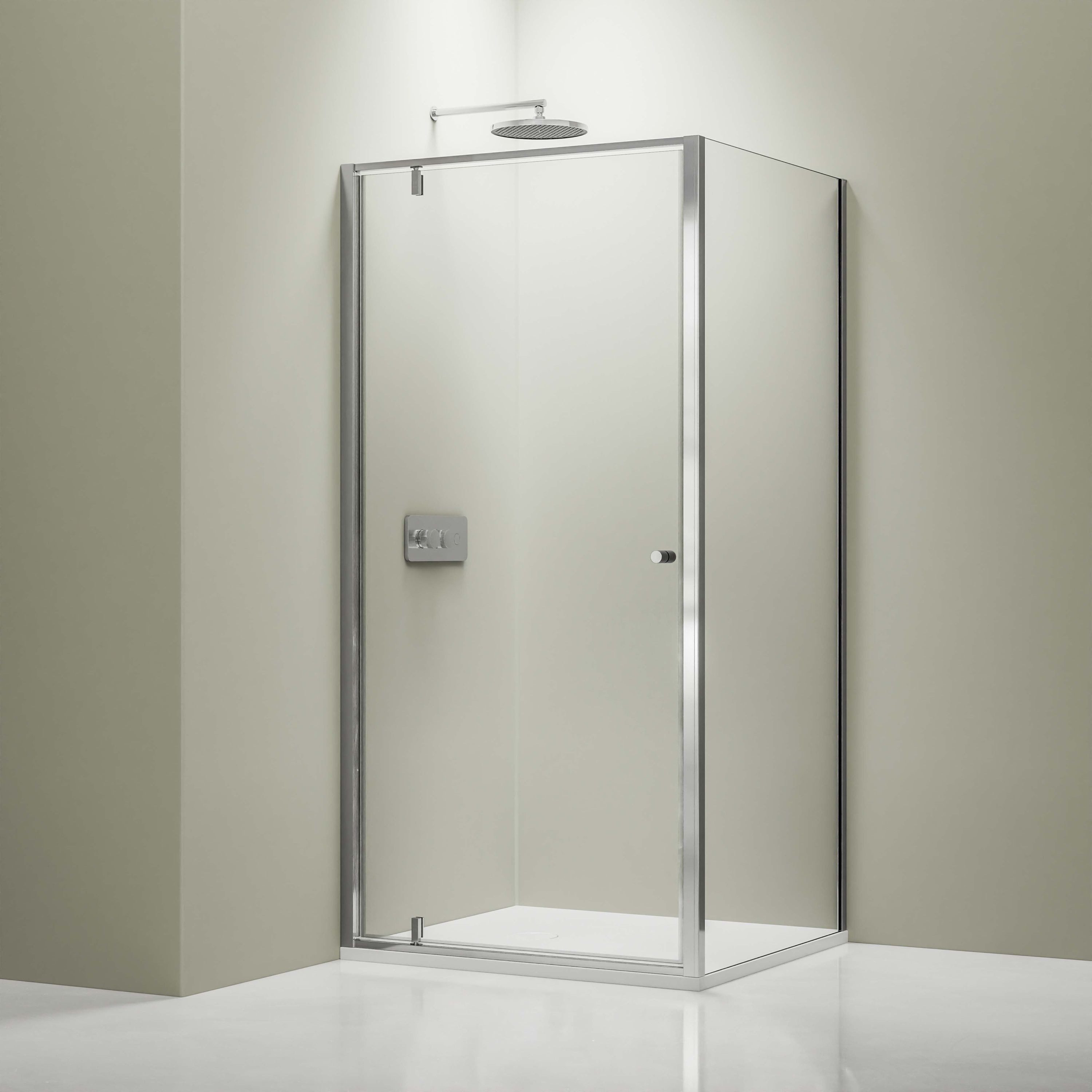 Bernstein Eckdusche NT604 FLEX 80x80 cm Chrom, BxT: 80x80 cm, ESG Sicherheitsglas 6mm, Eckdusche Drehtür 80x80 Chrom 6mm Nano