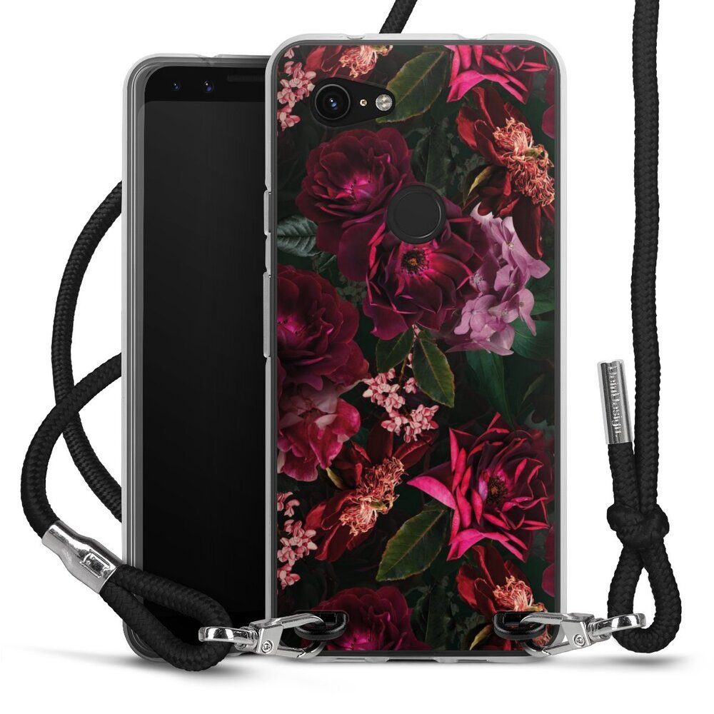 DeinDesign Handyhülle Rose Blumen Blüte Dark Red and Pink Flowers, Google Pixel 3a Handykette Hülle mit Band Case zum Umhängen