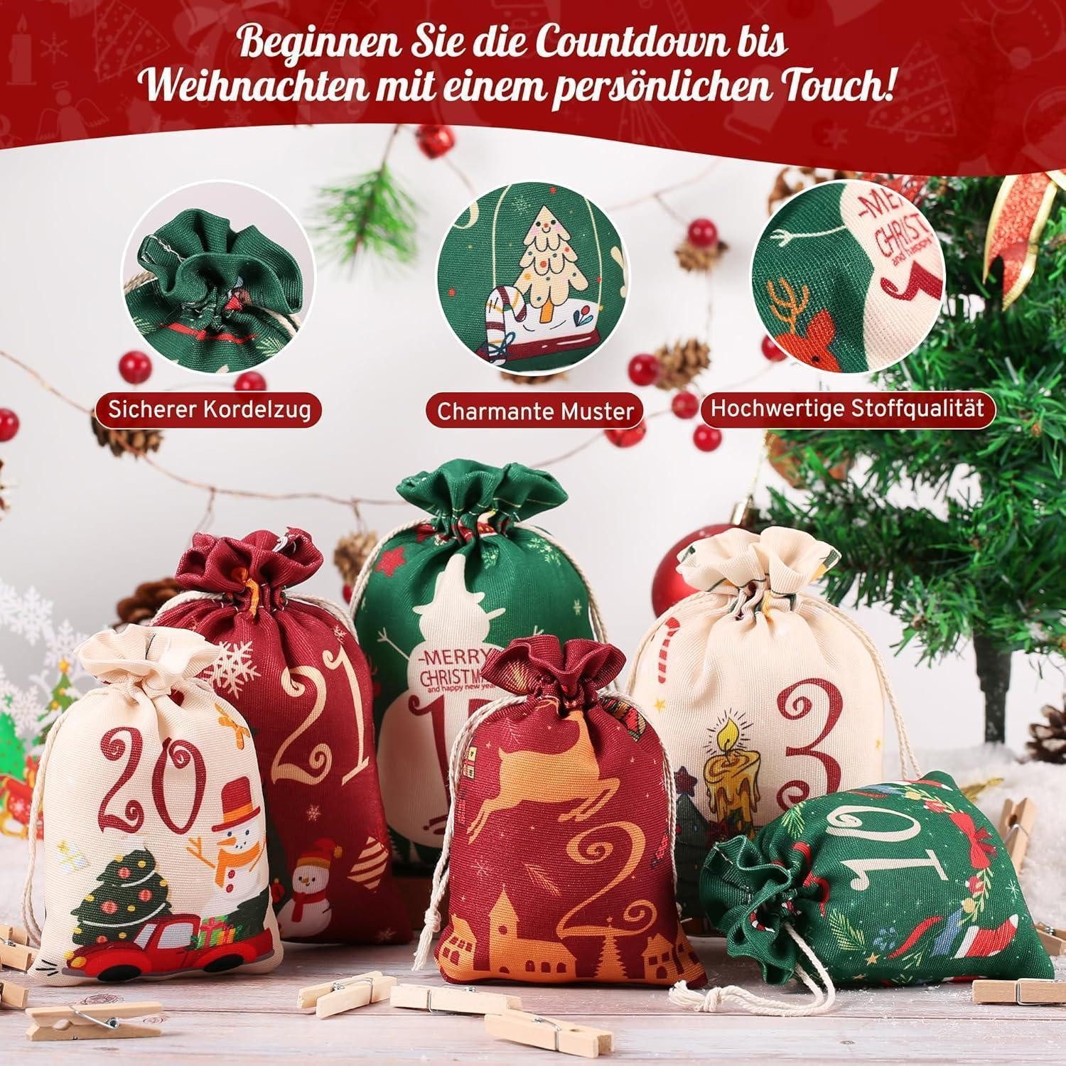 LuxusKollektion befüllbarer Adventskalender Adventskalender Befüllen 2026 DIY Säckchen Stoffbeutel Erwachsene – Bild 3 von 5