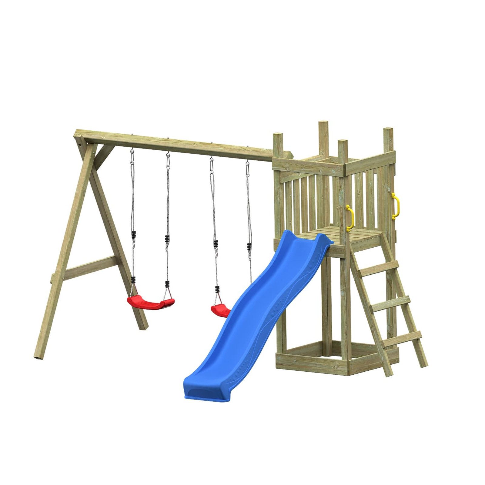 Endorphin Spielturm Spielturm Piccoo Play mit Leiter Wellenrutsche und 2 Schaukeln