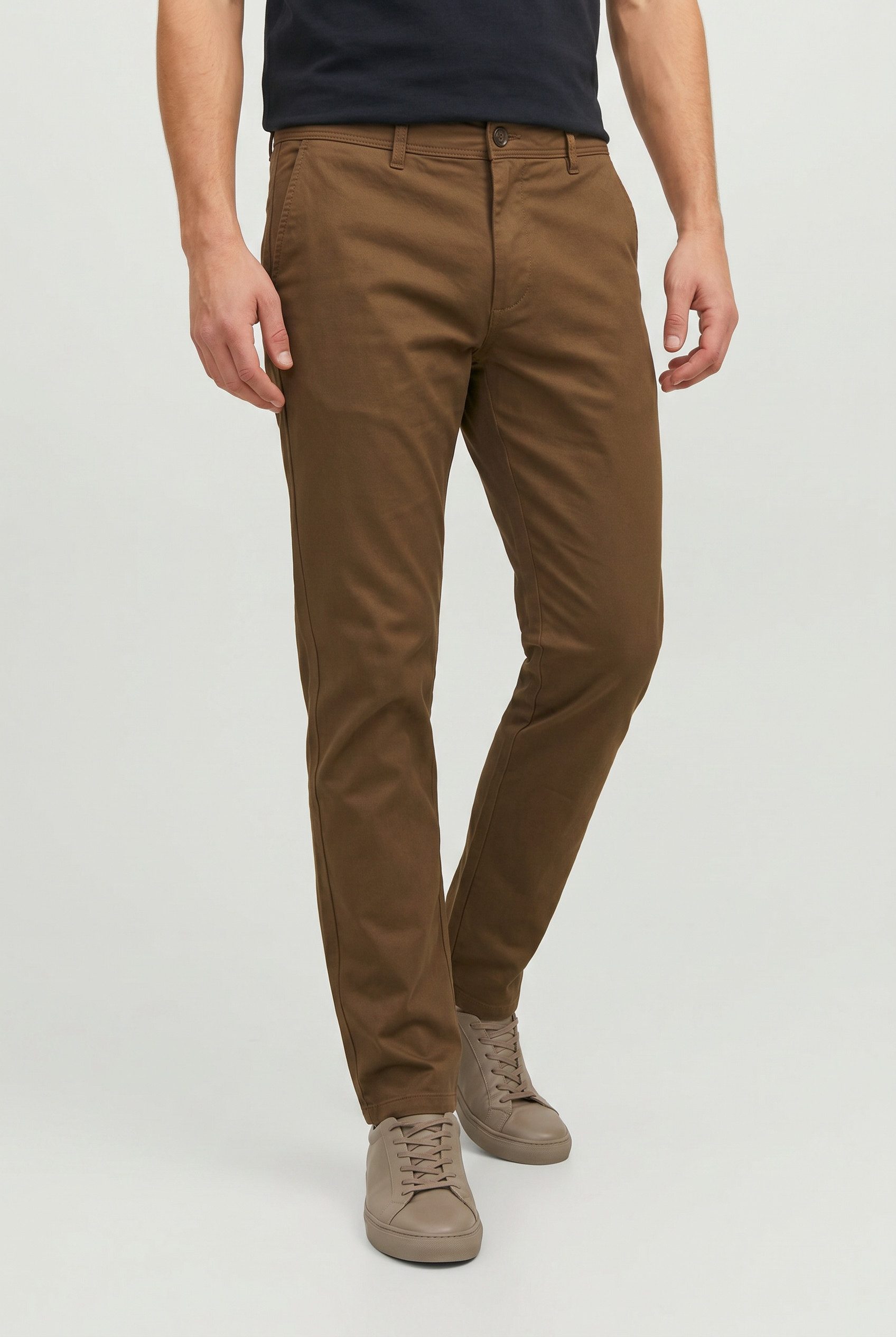 Jack & Jones Chinohose JJIMARCO mit Badge und hohem Tragekomfort unifarben, modisch, slim fit, Baumwollmischung