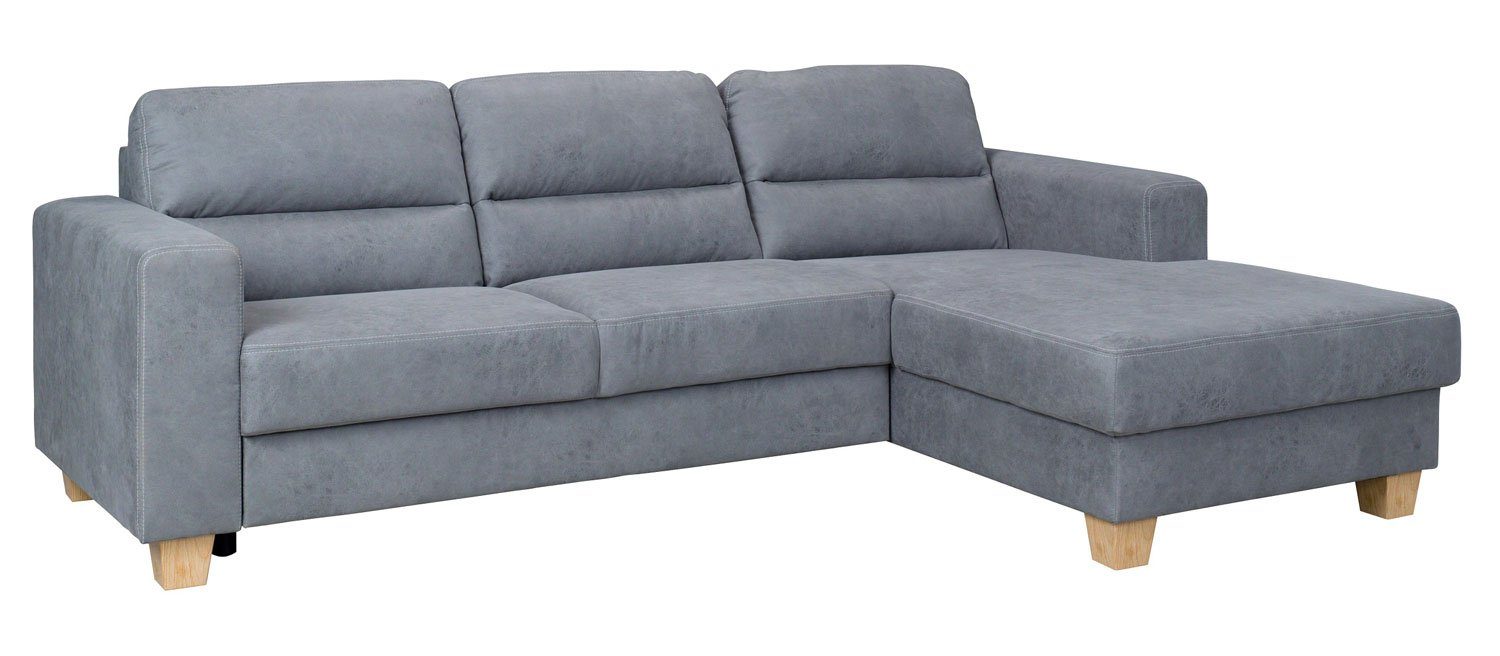 Feldmann-Wohnen Ecksofa Caracas, 247x165x85cm Ausführung wählbar grau