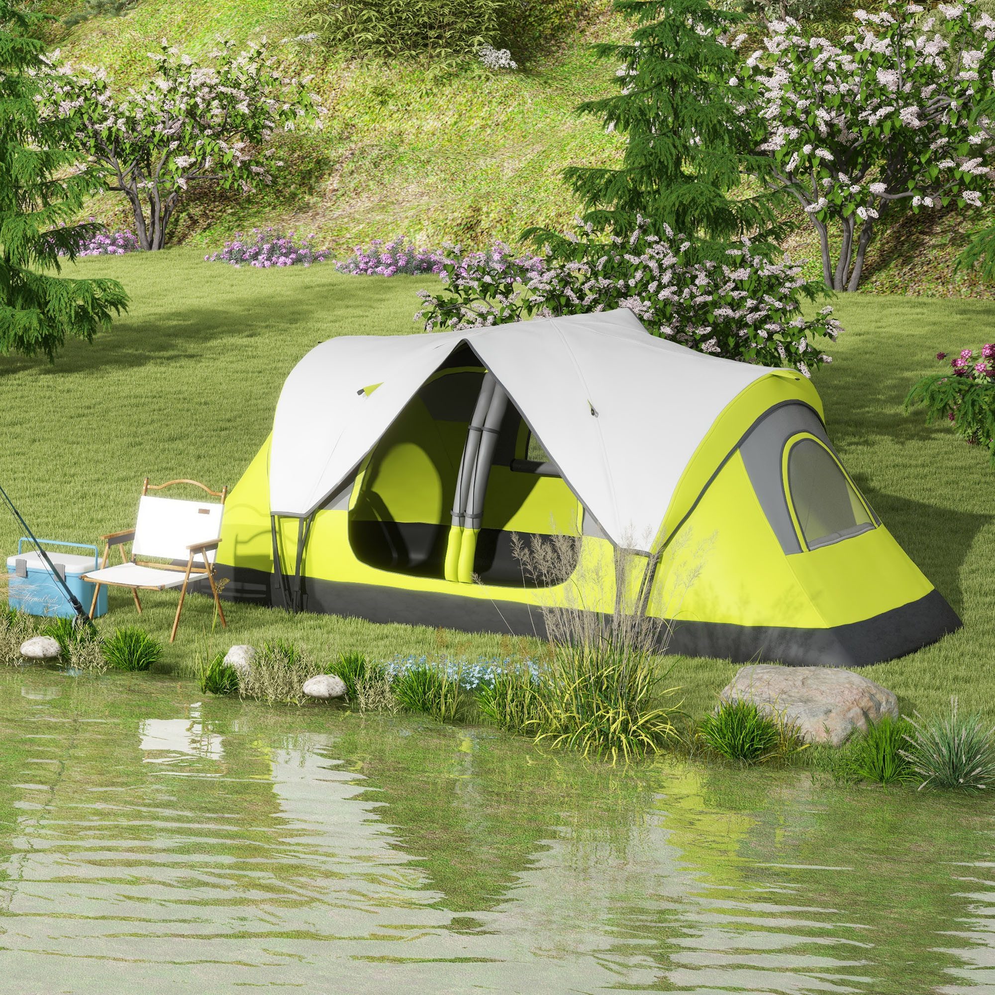 Outsunny Tunnelzelt Campingzelt, Personen: 6 (mit günstig online kaufen