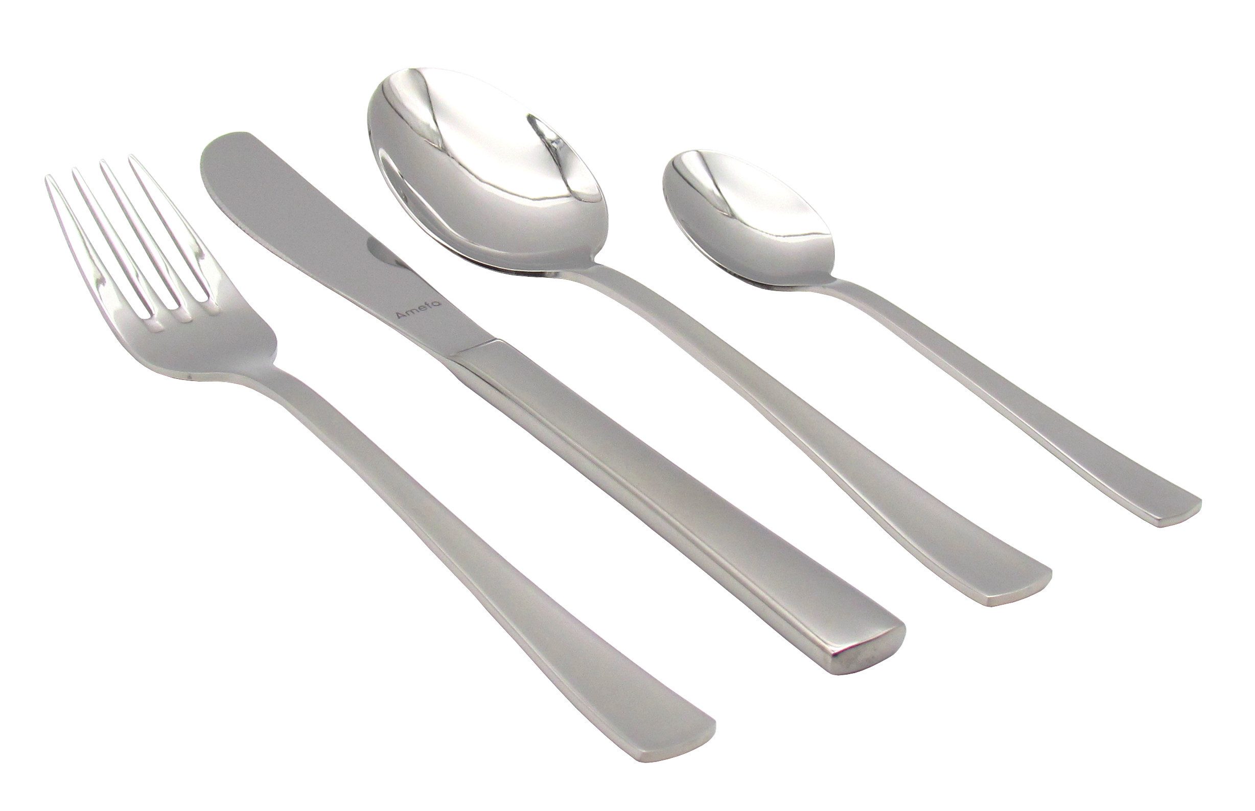 steinwohn Besteck-Set Gastro 200-teilig – 18/10 Edelstahl 2,5 mm Extra Stark, Hochglanz, 50 Personen, Gastronomie-Qualität inkl. Besteckkasten
