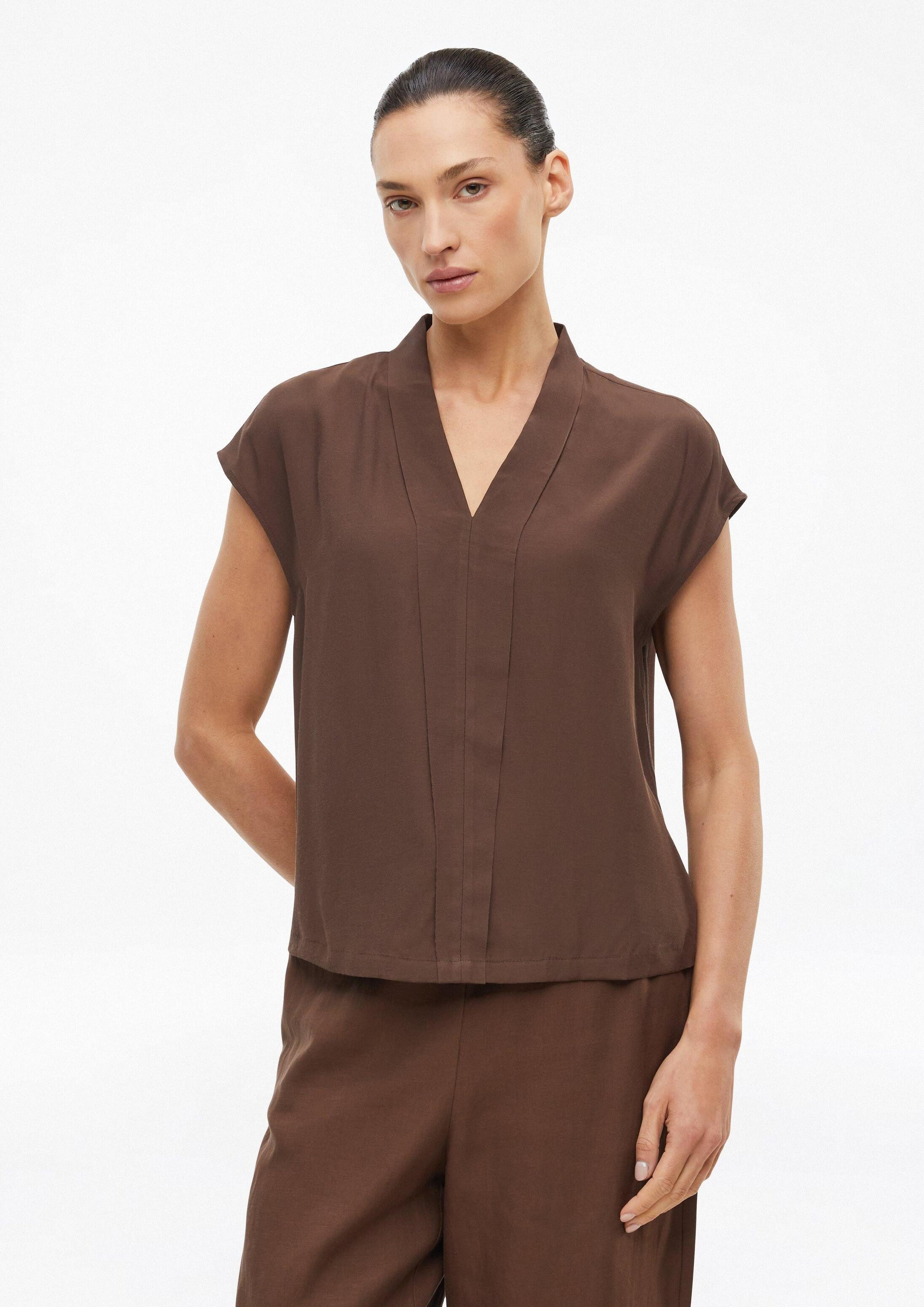 s.Oliver Blusentop Bluse Ärmellose Viskose-Bluse mit V-Ausschnitt