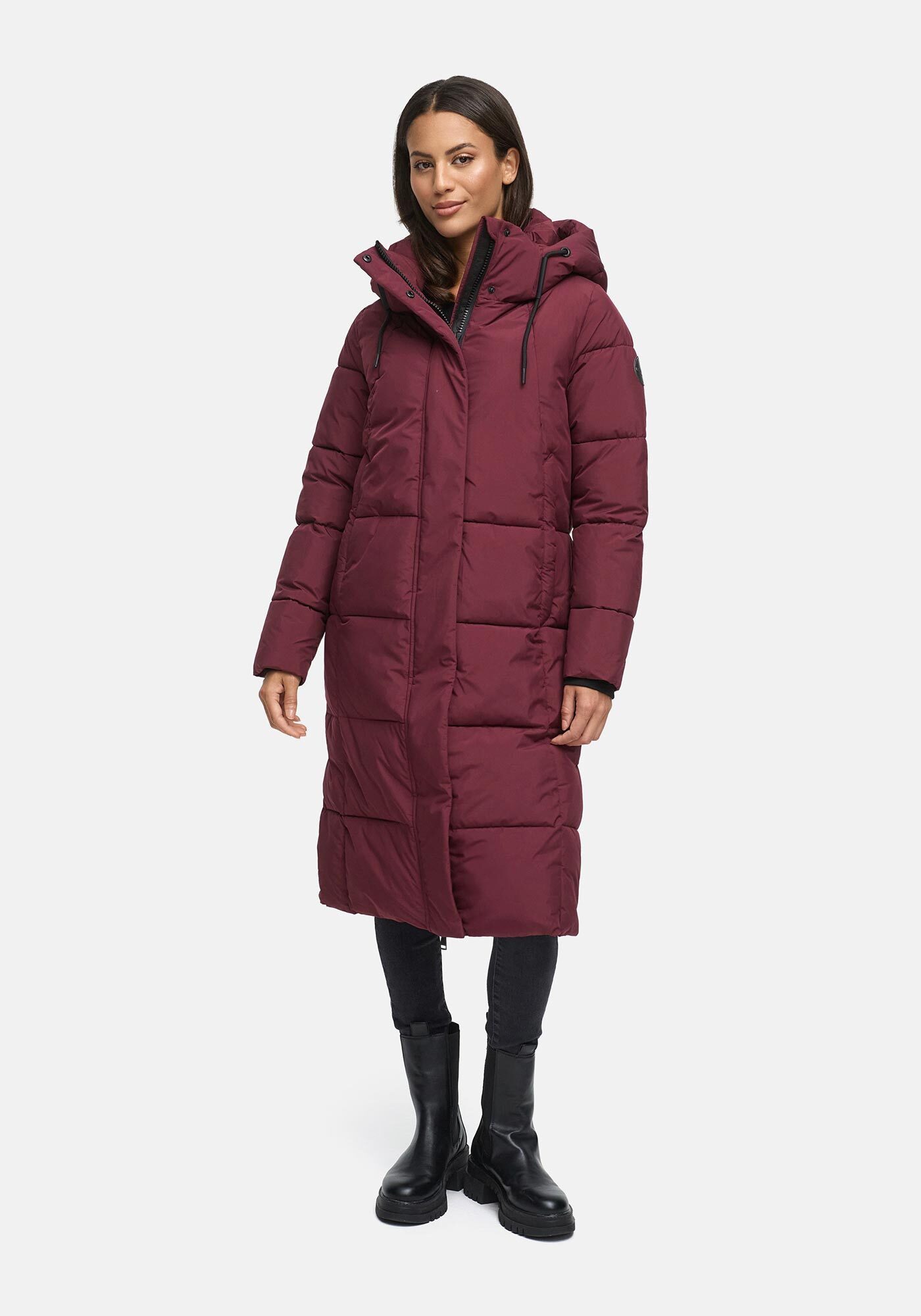 Marikoo Winterjacke Chumanii Warmer Wintermantel mit langem Schnitt für kalte Tage.