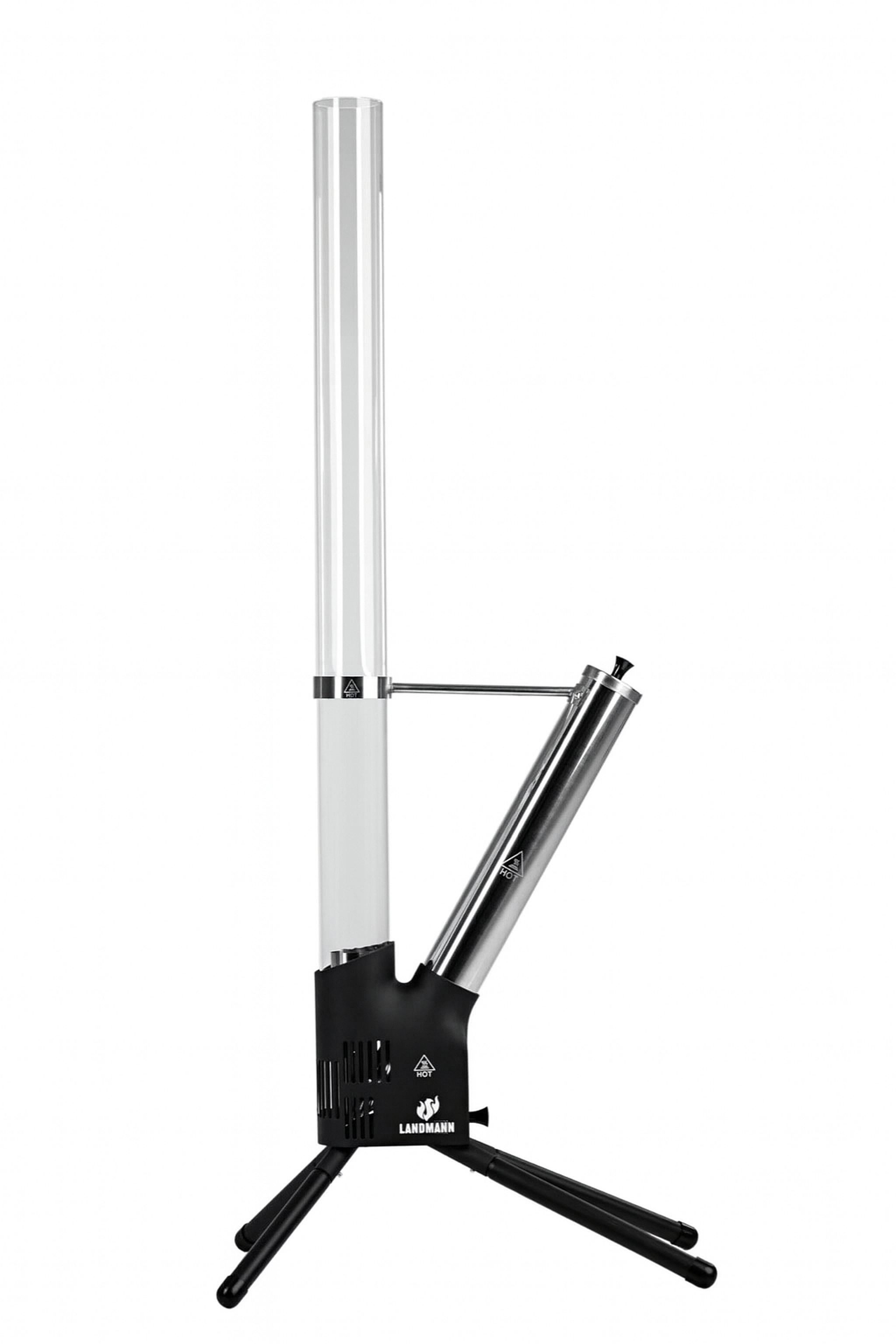 Home4Living Feuerstelle Feuersäule – Pellet Feuerstelle raucharm Glasrohr 126,5cm, raucharm