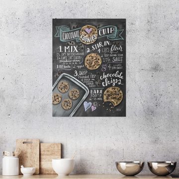 Posterlounge Wandfolie Lily & Val, Chocolate-Chips-Kekse Rezept (Englisch), Wohnzimmer Illustration