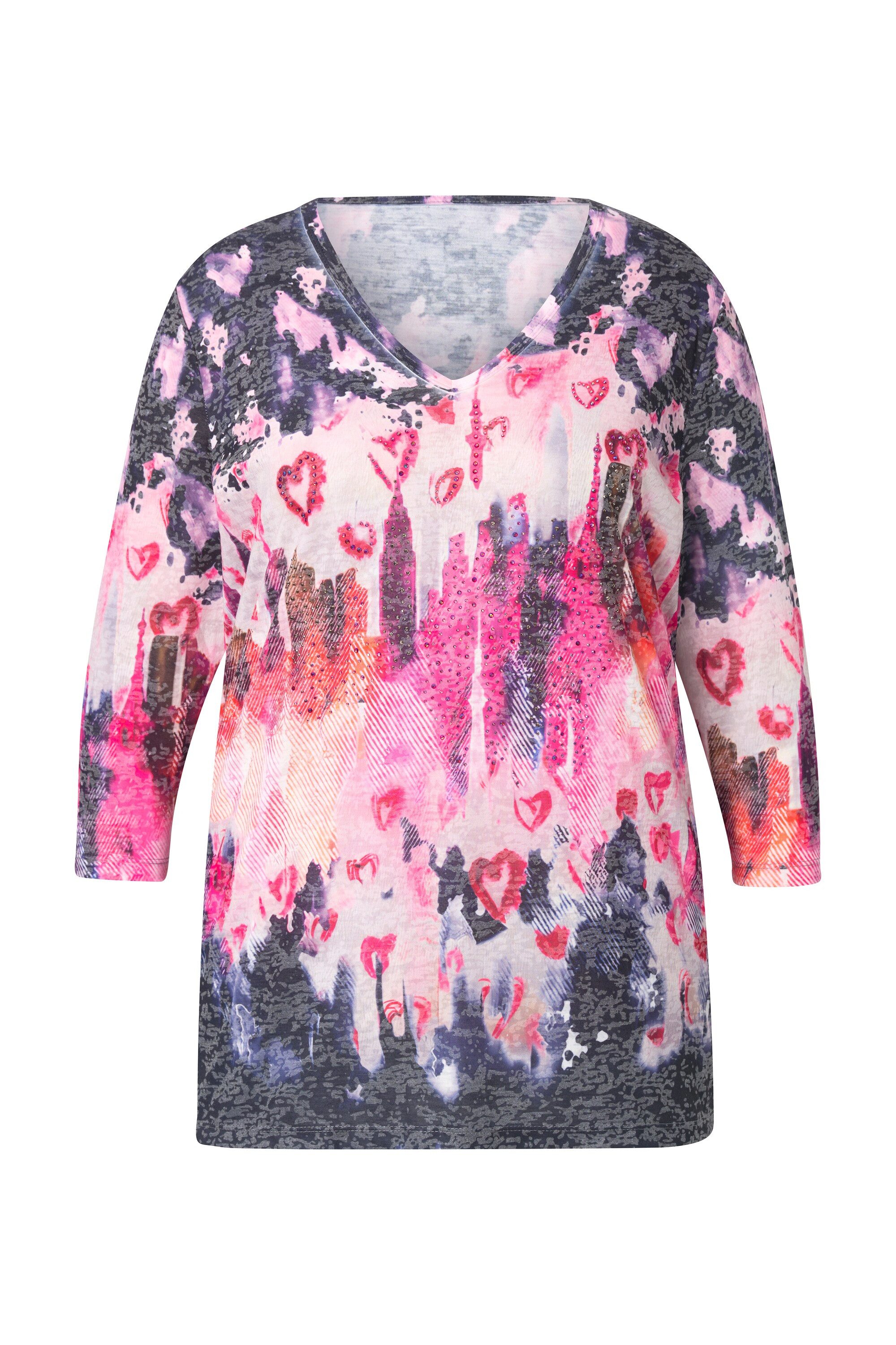 MIAMODA T-Shirt T-Shirt Batikmuster mit Herzen günstig online kaufen