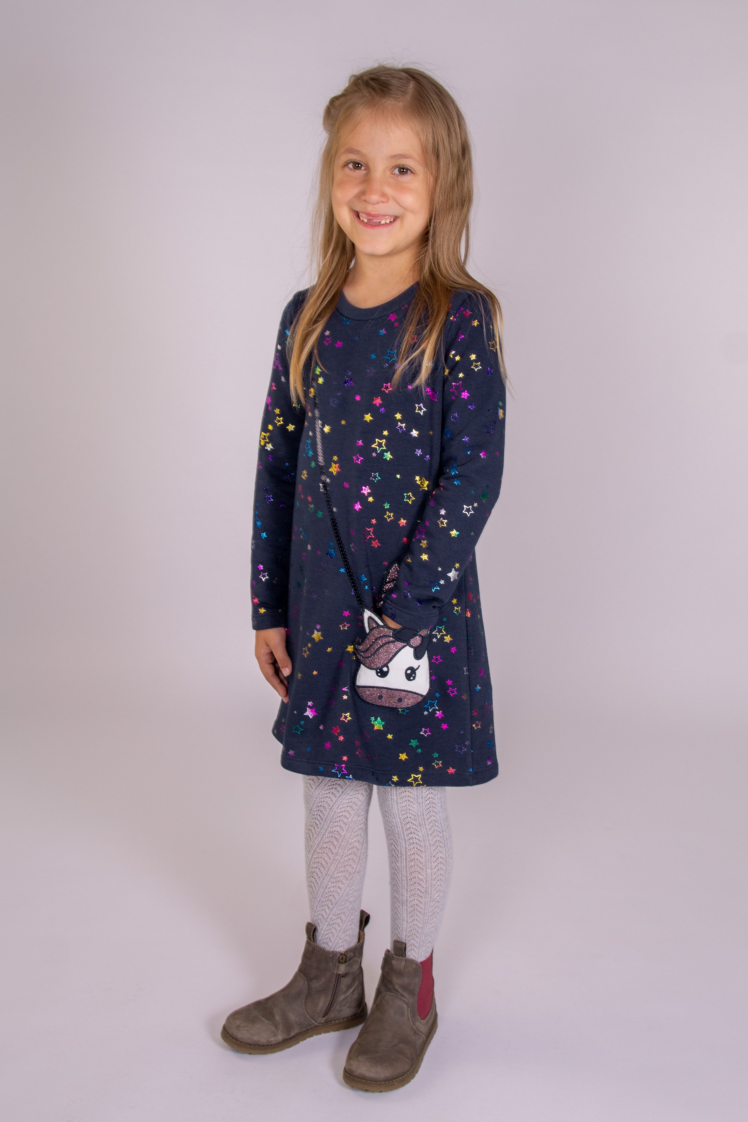 happy girls Strickkleid mit tollem Einhorn-Motiv