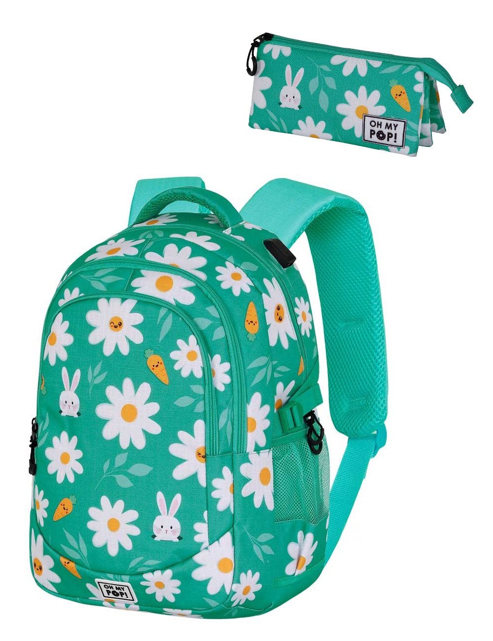 Oh My Pop! Schulranzen Flower Schulranzenset Back to School großer Schulrucksack Mäppchen