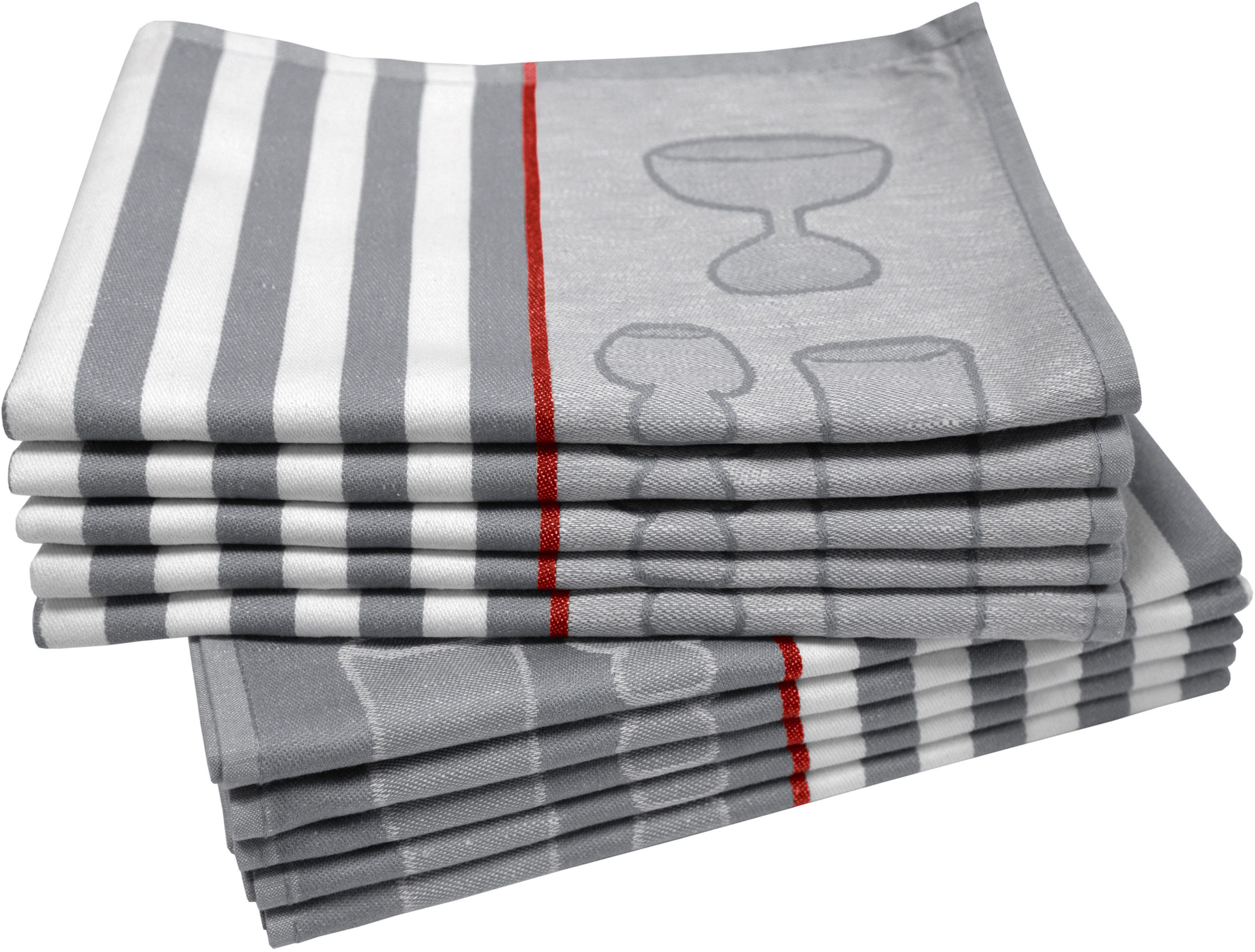 Dyckhoff Geschirrtuch Gläser / Halbleinen, (Set, günstig online kaufen